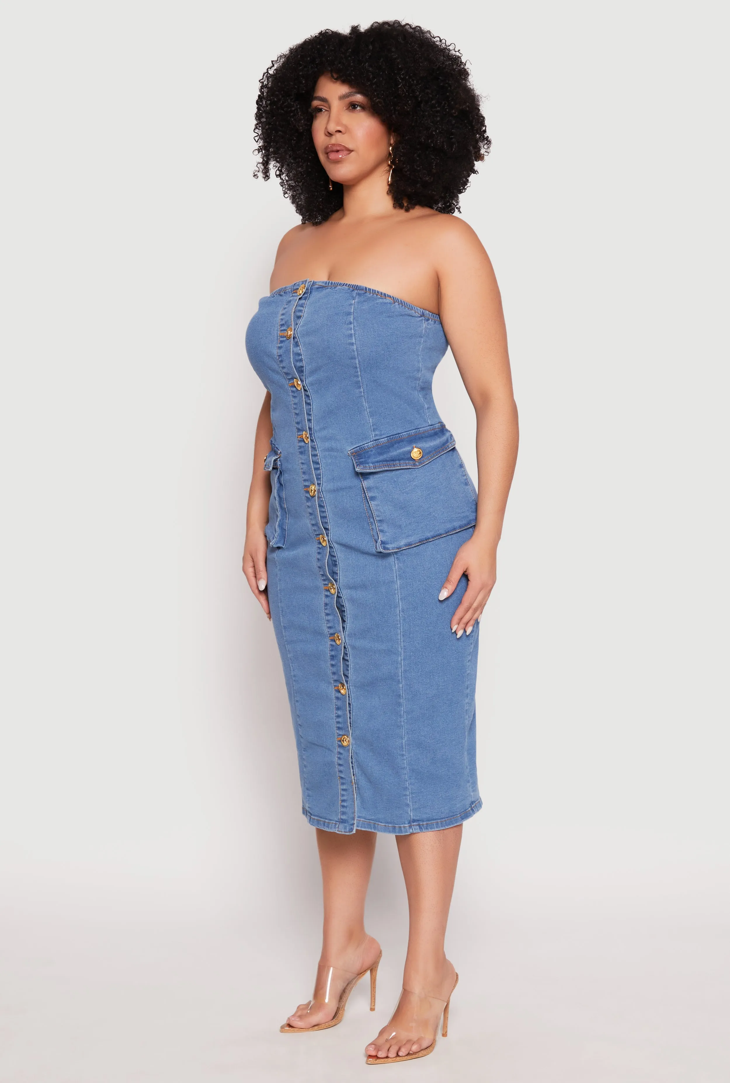 Plus Size Daisy Denim Tube Dress sold by Rainbow product image thumbnail 3