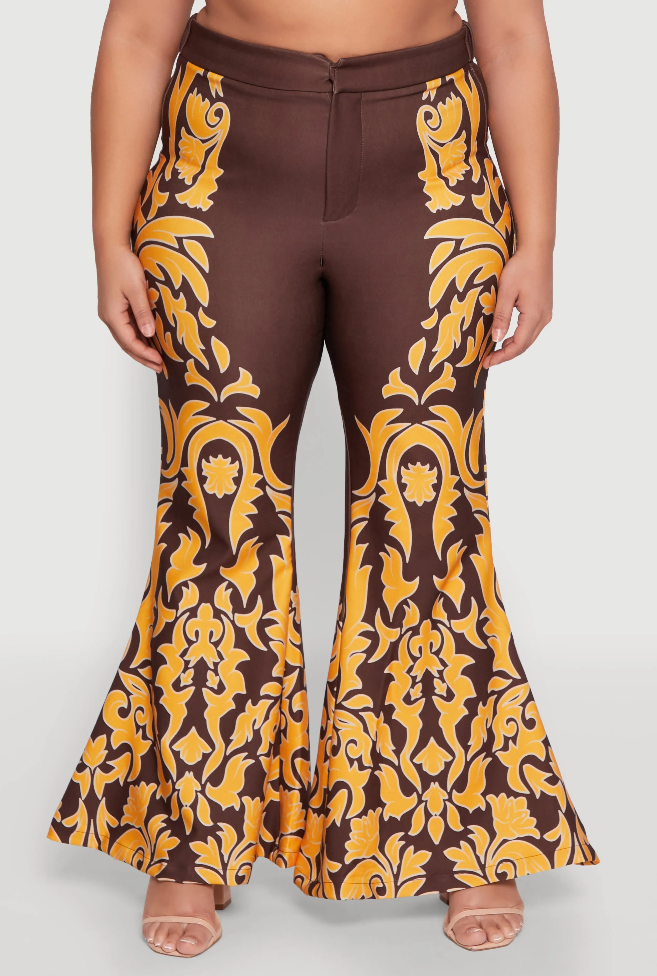Plus Size Contrast Print Flared Pants sold by Rainbow product image thumbnail 5