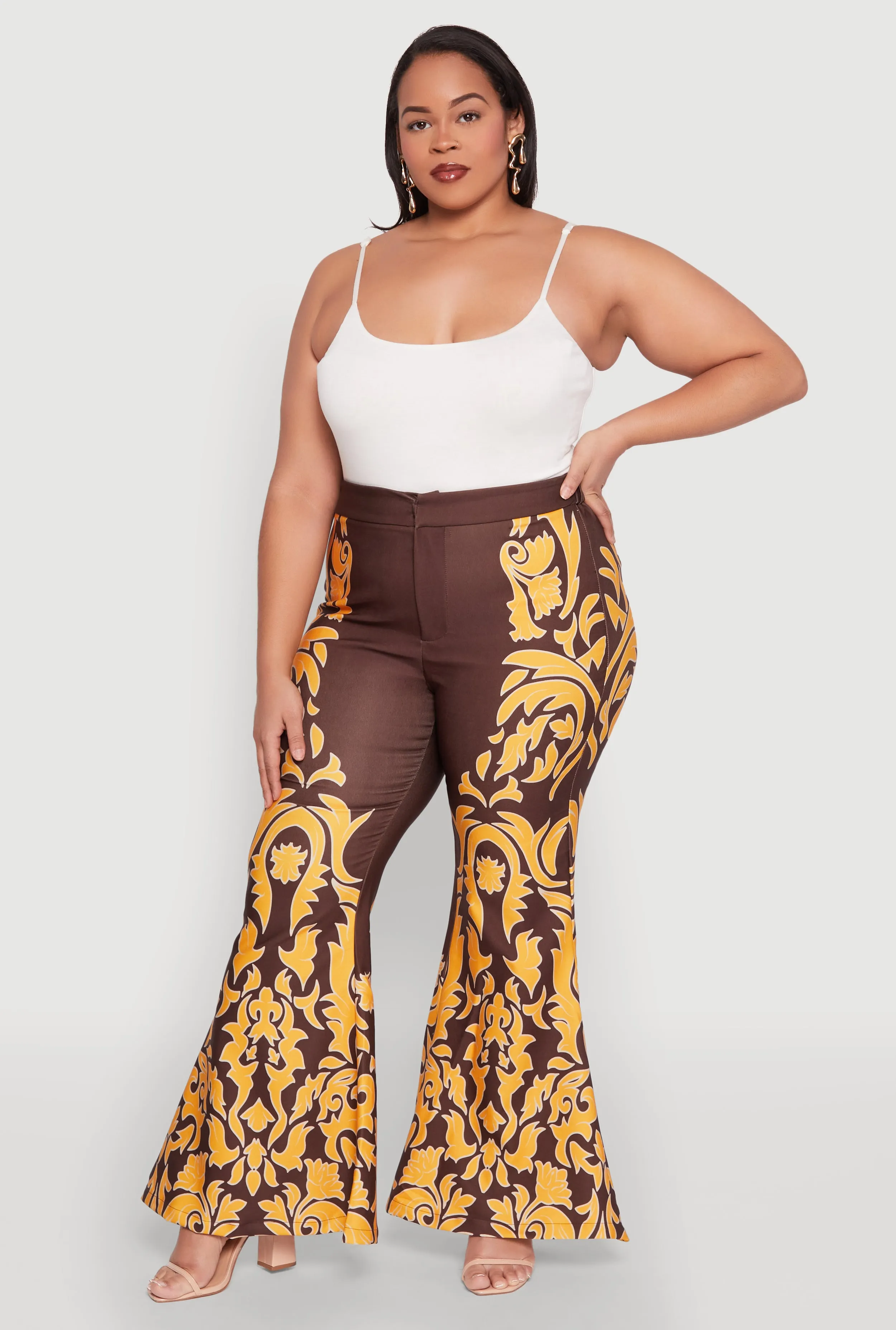 Plus Size Contrast Print Flared Pants sold by Rainbow product image thumbnail 2