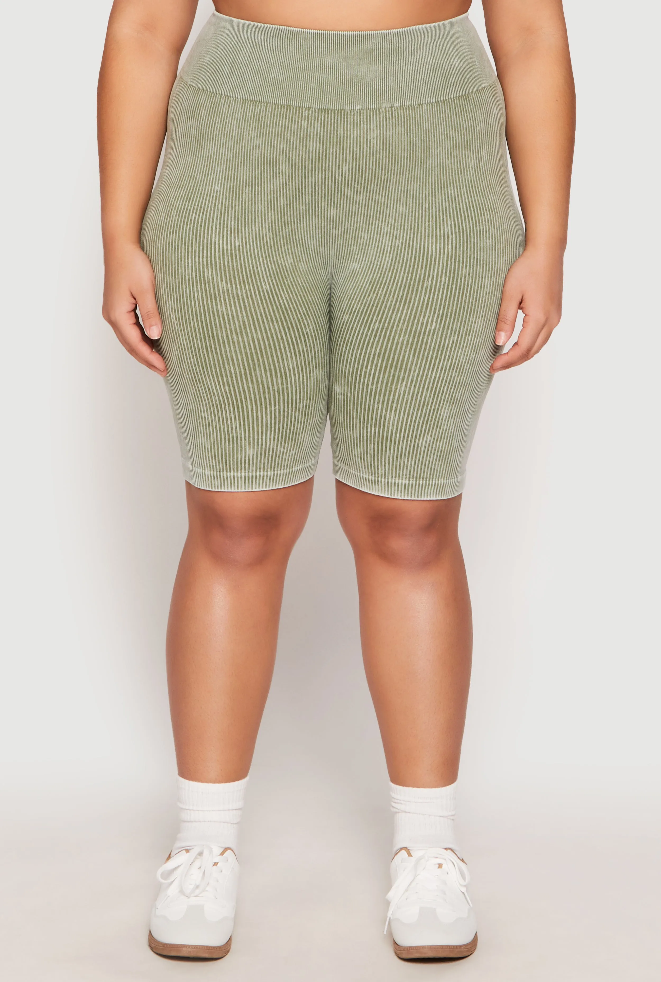 Plus Size Seamless Mineral Wash Biker Shorts sold by Rainbow product image thumbnail 3