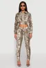 Printed Hyperstretch Ruched Sleeve Cropped Jacket sold by Rainbow
