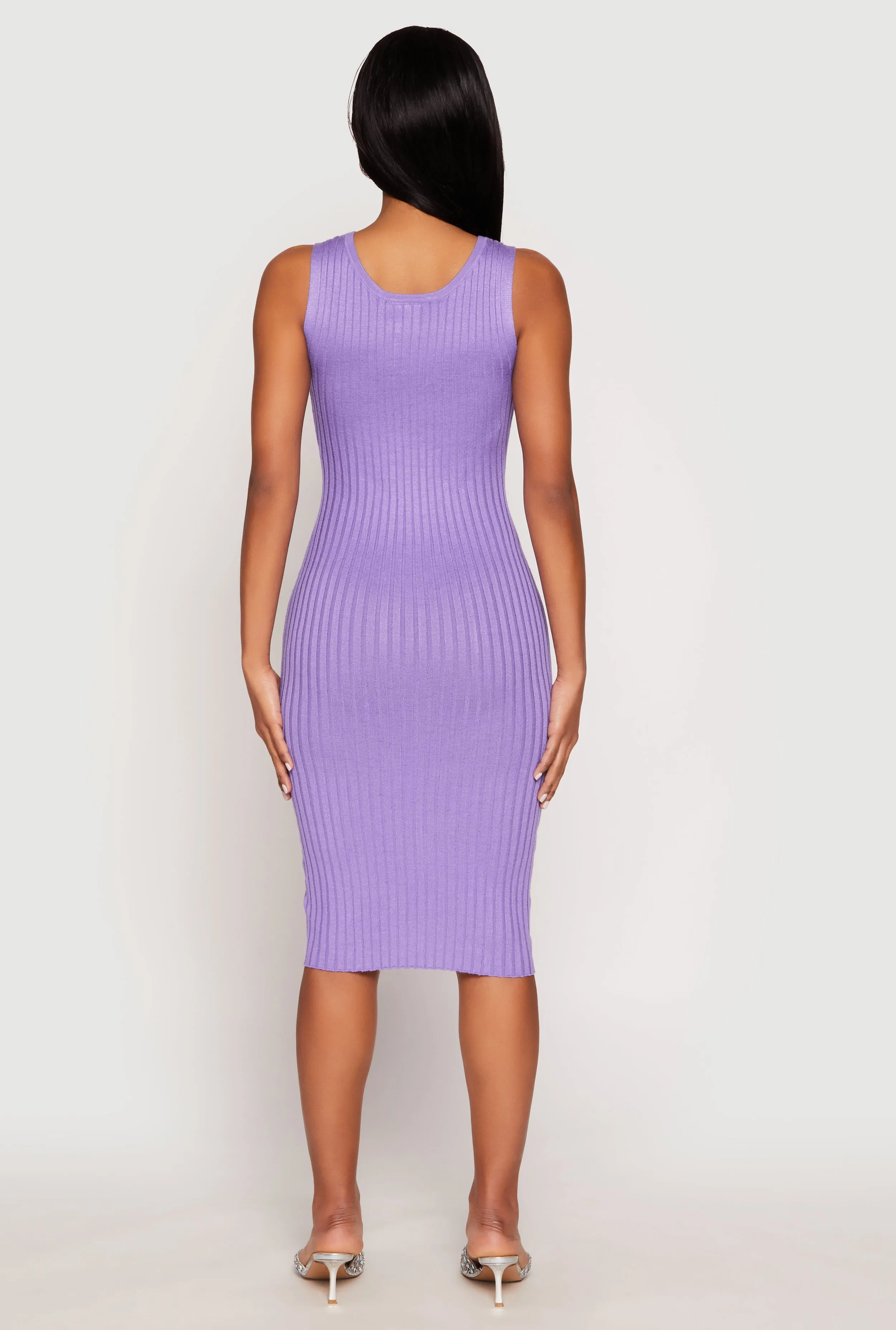 Ribbed Knit Scoop Neck Midi Dress sold by Rainbow product image thumbnail 5