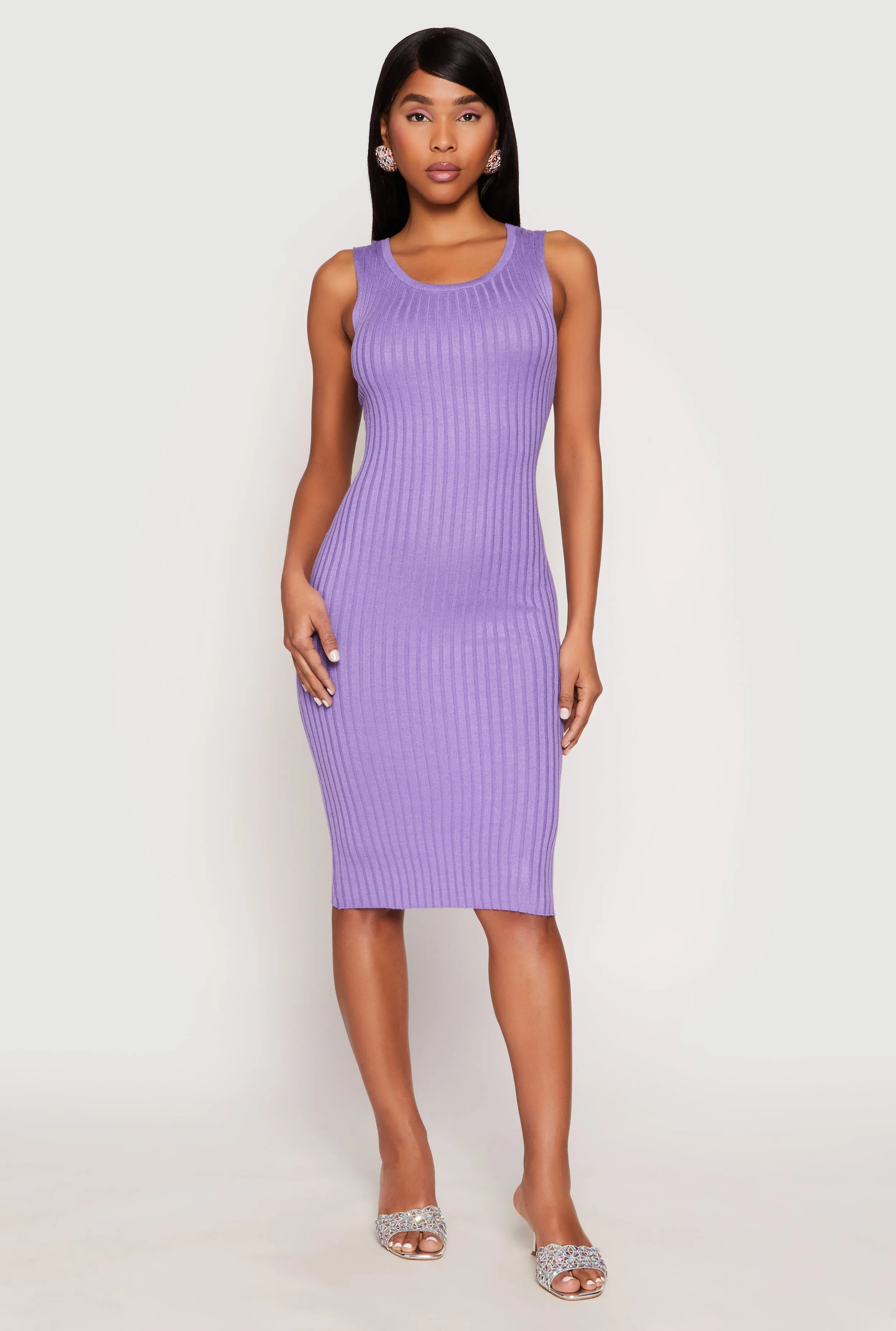 Ribbed Knit Scoop Neck Midi Dress sold by Rainbow product image thumbnail 2
