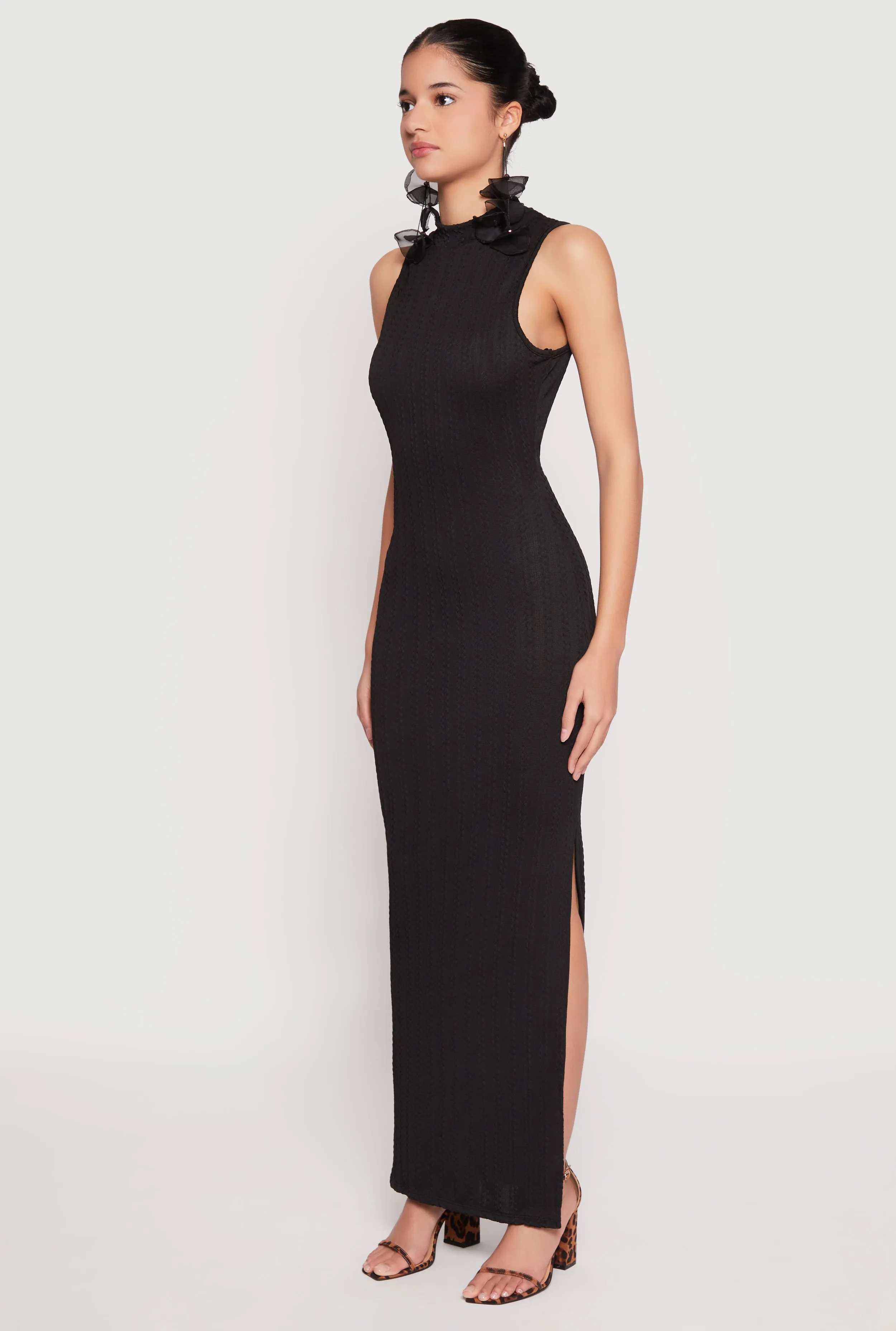 Textured Knit Turtleneck Maxi Dress sold by Rainbow product image thumbnail 3