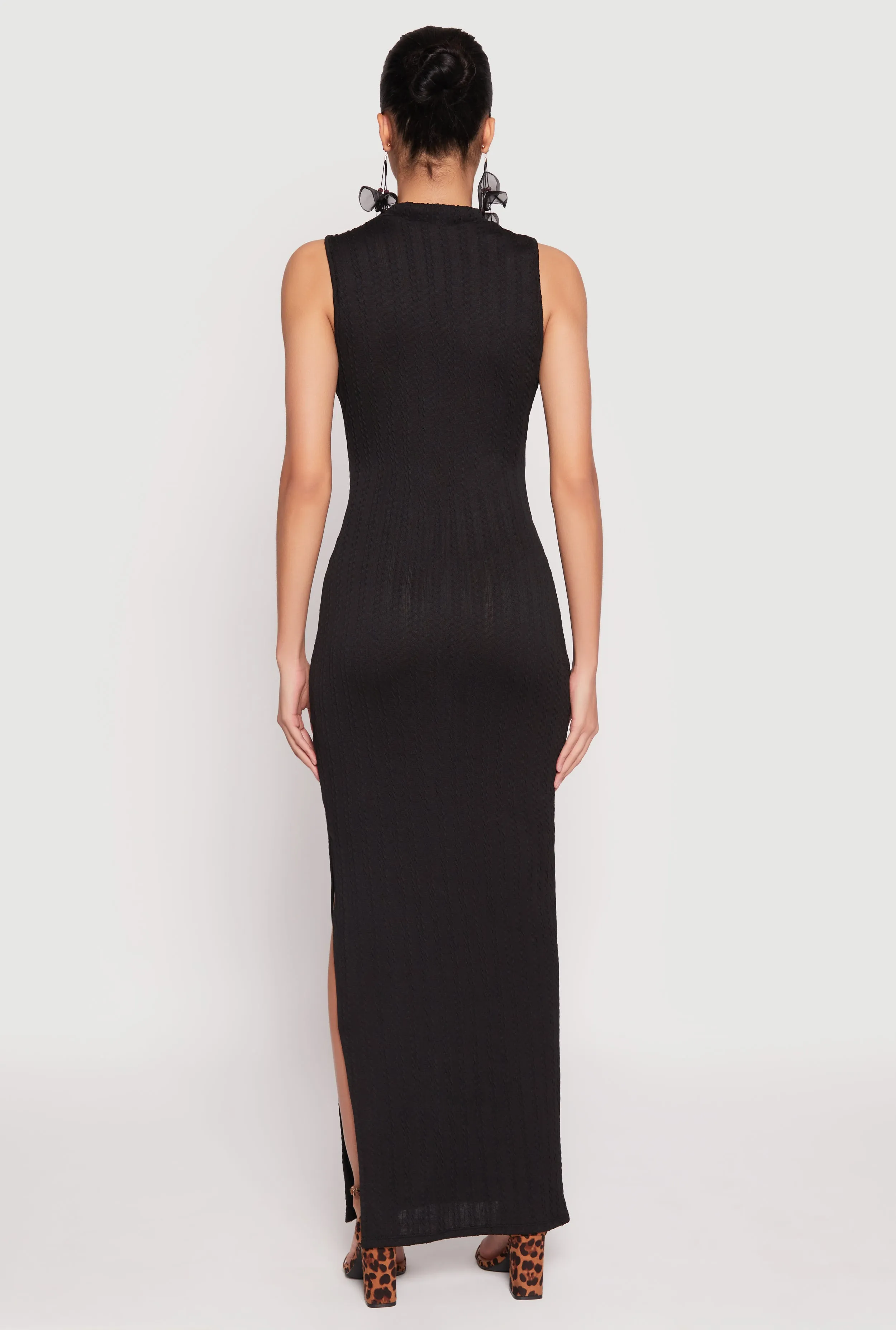 Textured Knit Turtleneck Maxi Dress sold by Rainbow product image thumbnail 5