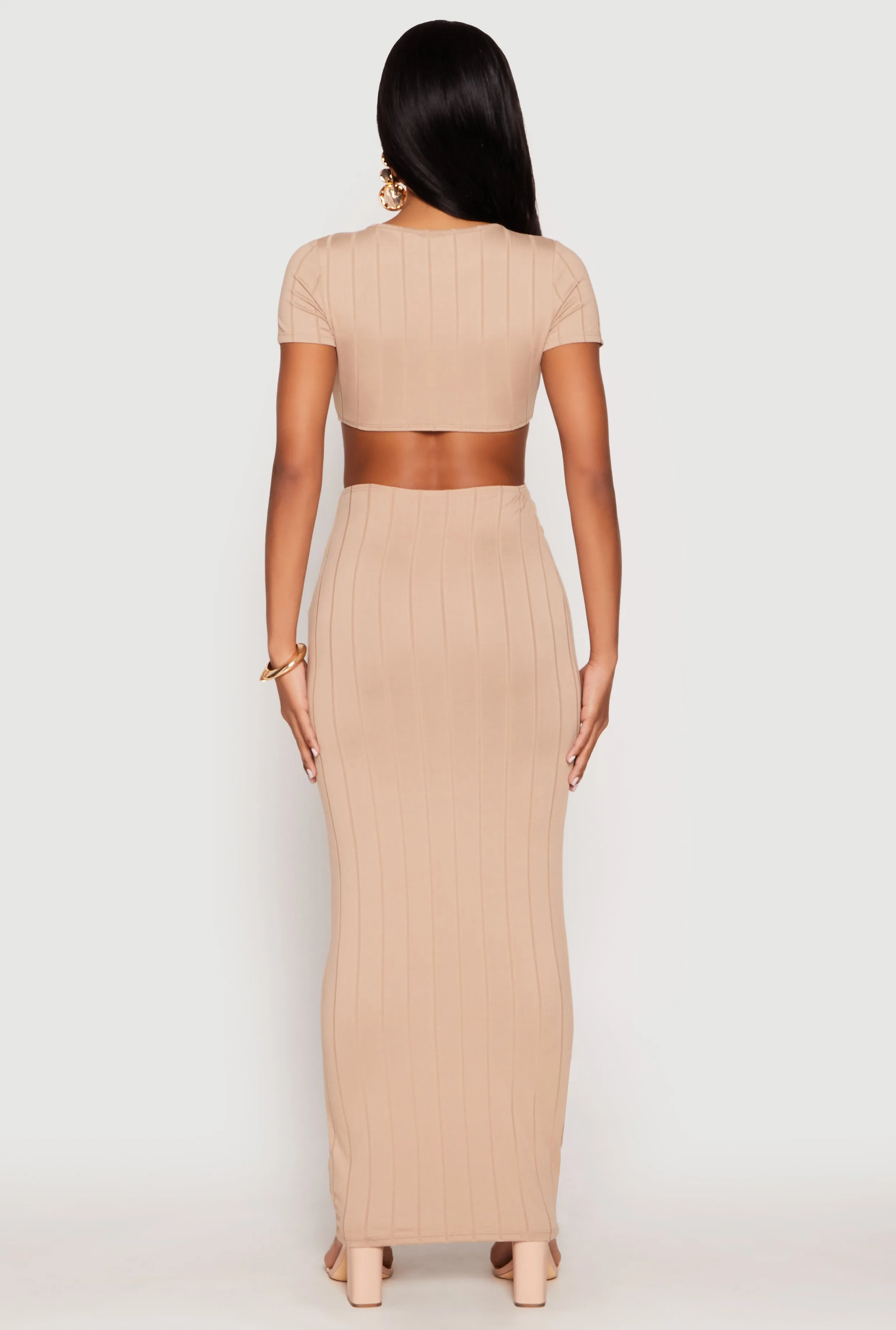 Ribbed Knit O Ring Cut Out Maxi Dress sold by Rainbow product image thumbnail 5