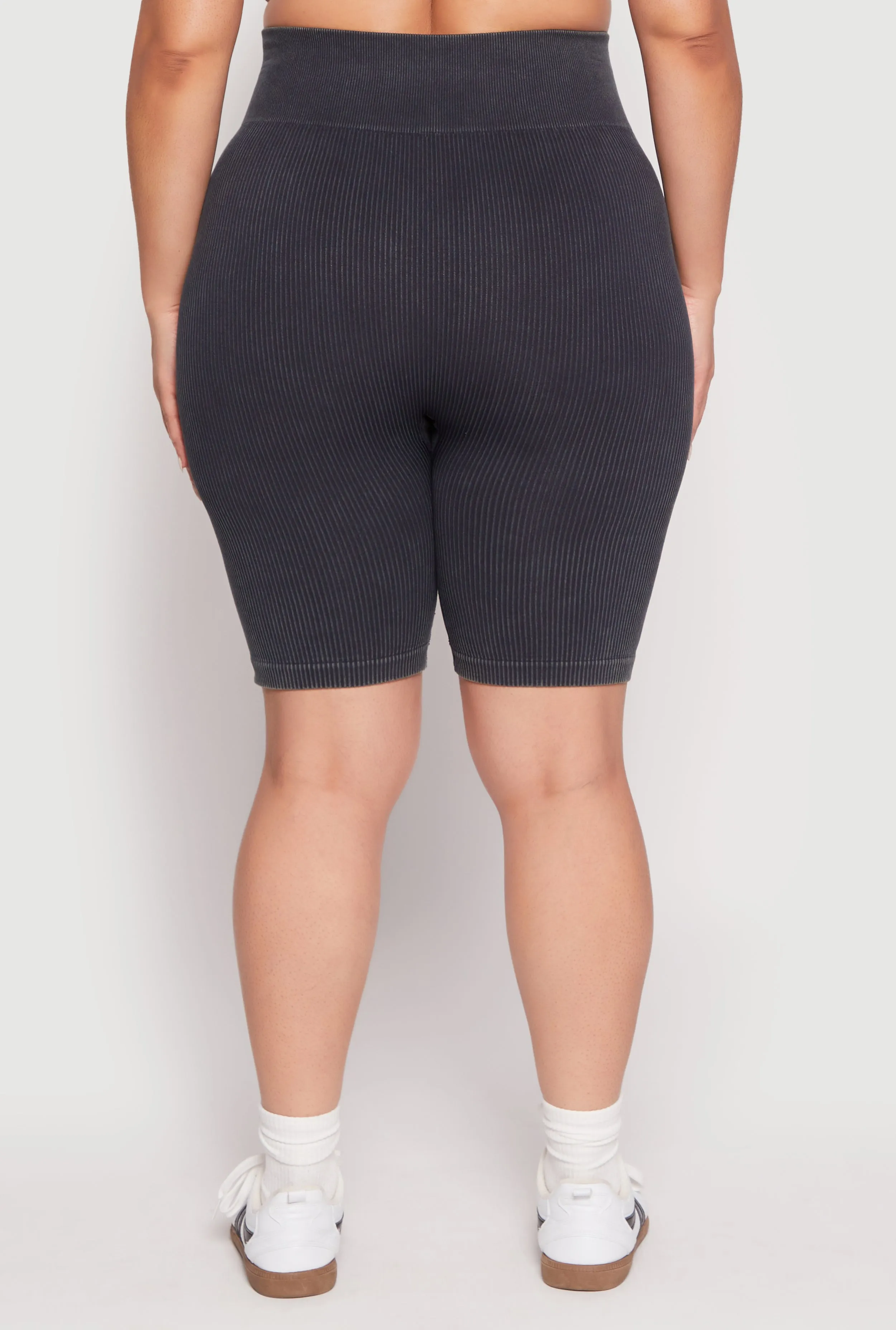 Plus Size Seamless Mineral Wash Biker Shorts sold by Rainbow product image thumbnail 5