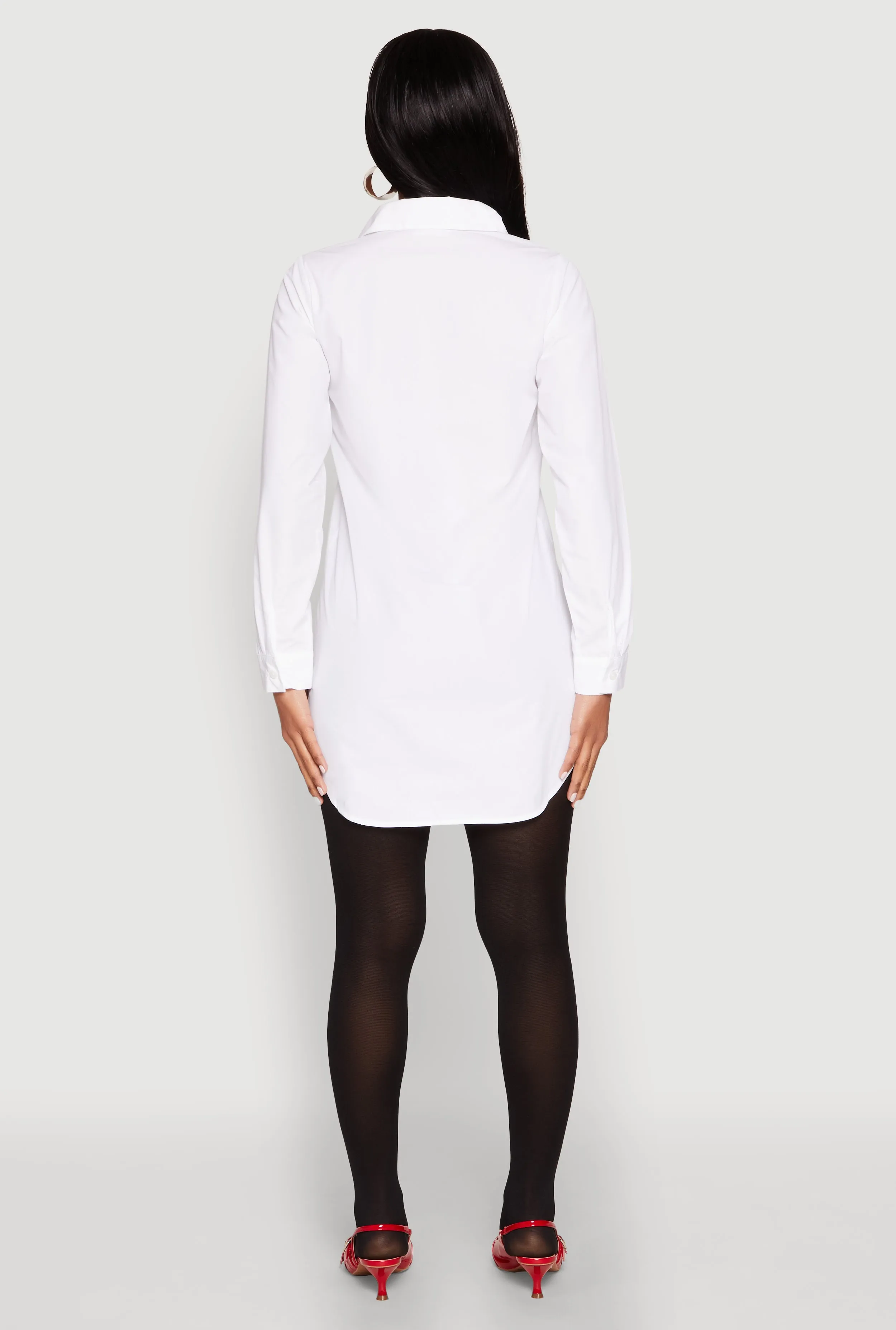 Poplin Button Front Shirt Dress sold by Rainbow product image thumbnail 5