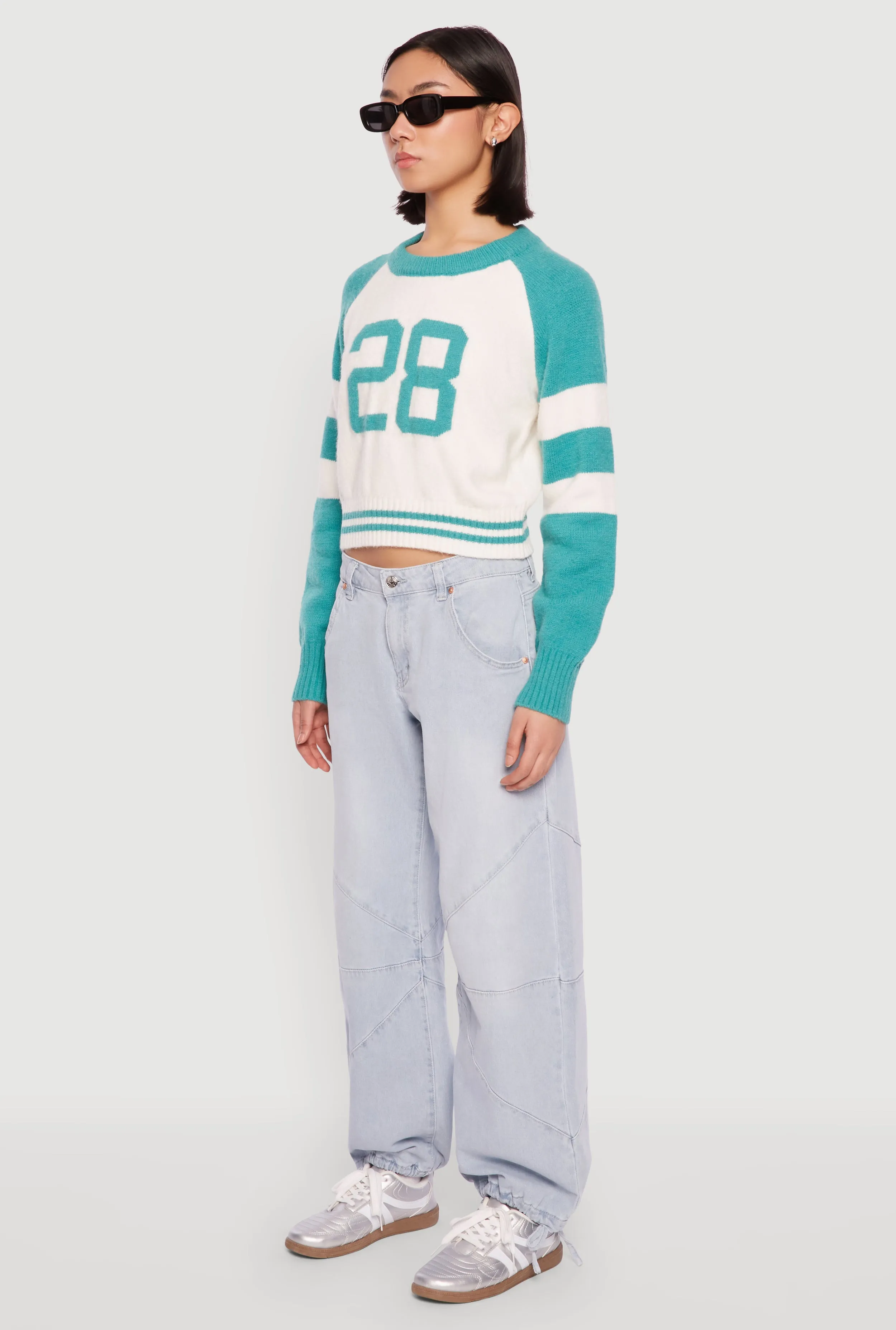 Daisy 28 Varsity Stripe Graphic Sweater sold by Rainbow product image thumbnail 5