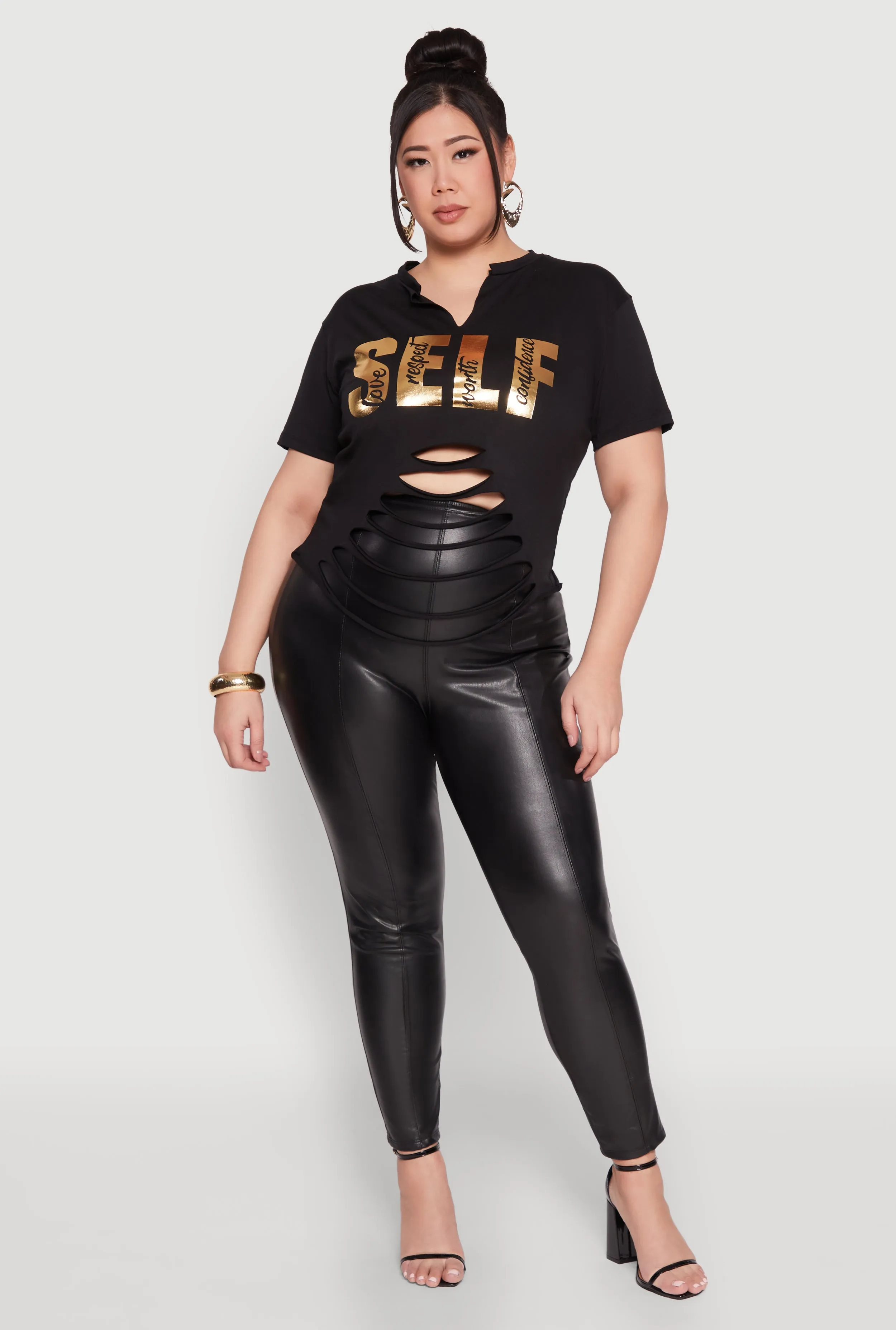 Plus Size Foil Screen Self Graphic Tee sold by Rainbow product image thumbnail 3