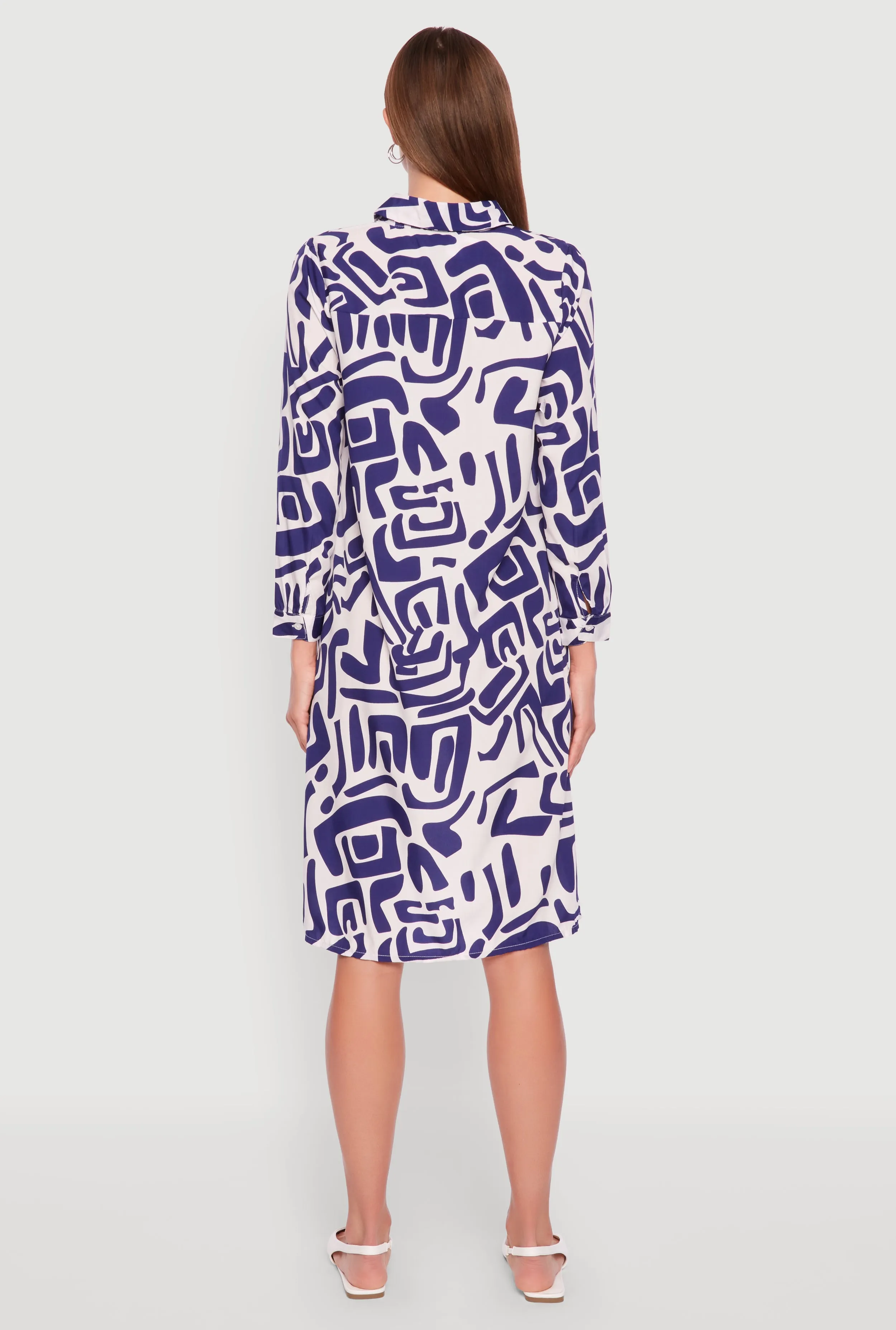 Abstract Patterned High Low Shirt Dress sold by Rainbow product image thumbnail 5