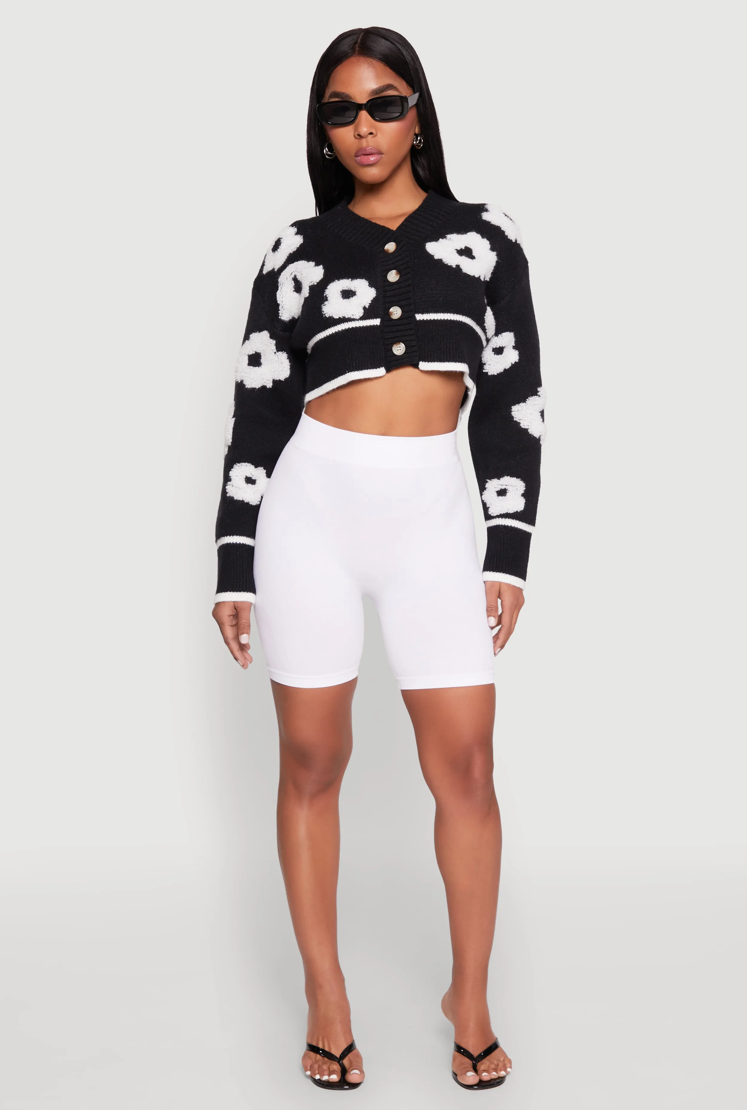 Daisy Chenille Floral Cropped Cardigan sold by Rainbow product image thumbnail 3