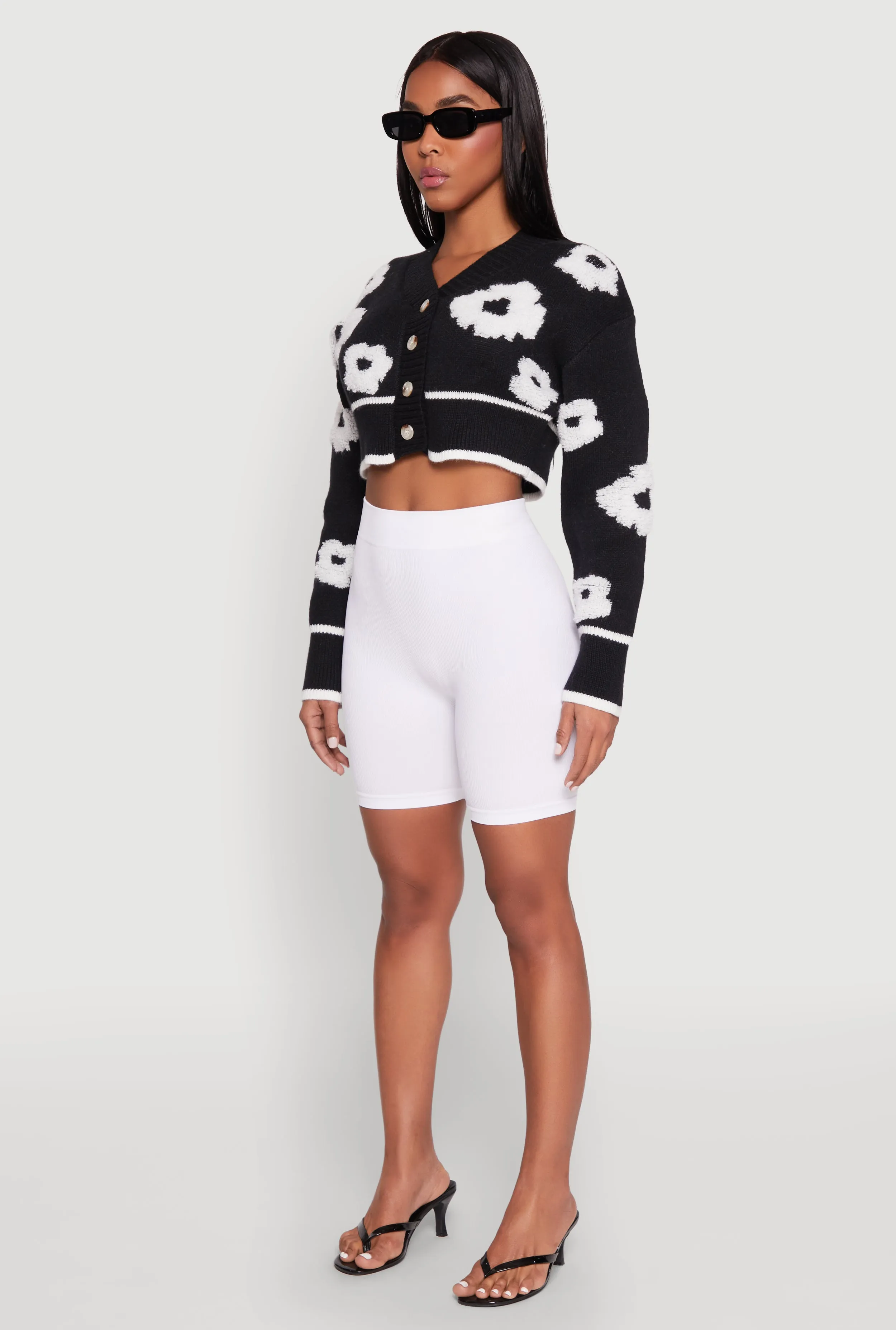 Daisy Chenille Floral Cropped Cardigan sold by Rainbow product image thumbnail 5