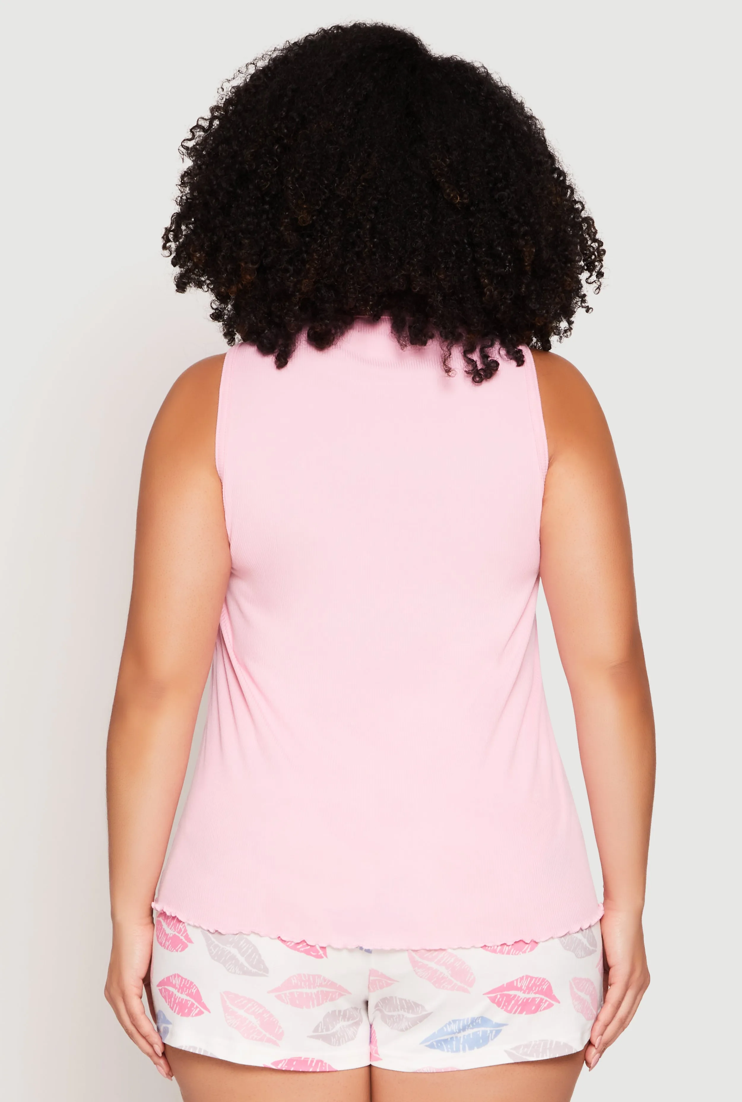 Plus Size Graphic Pajama Tank Top and Lip Print Shorts sold by Rainbow product image thumbnail 2