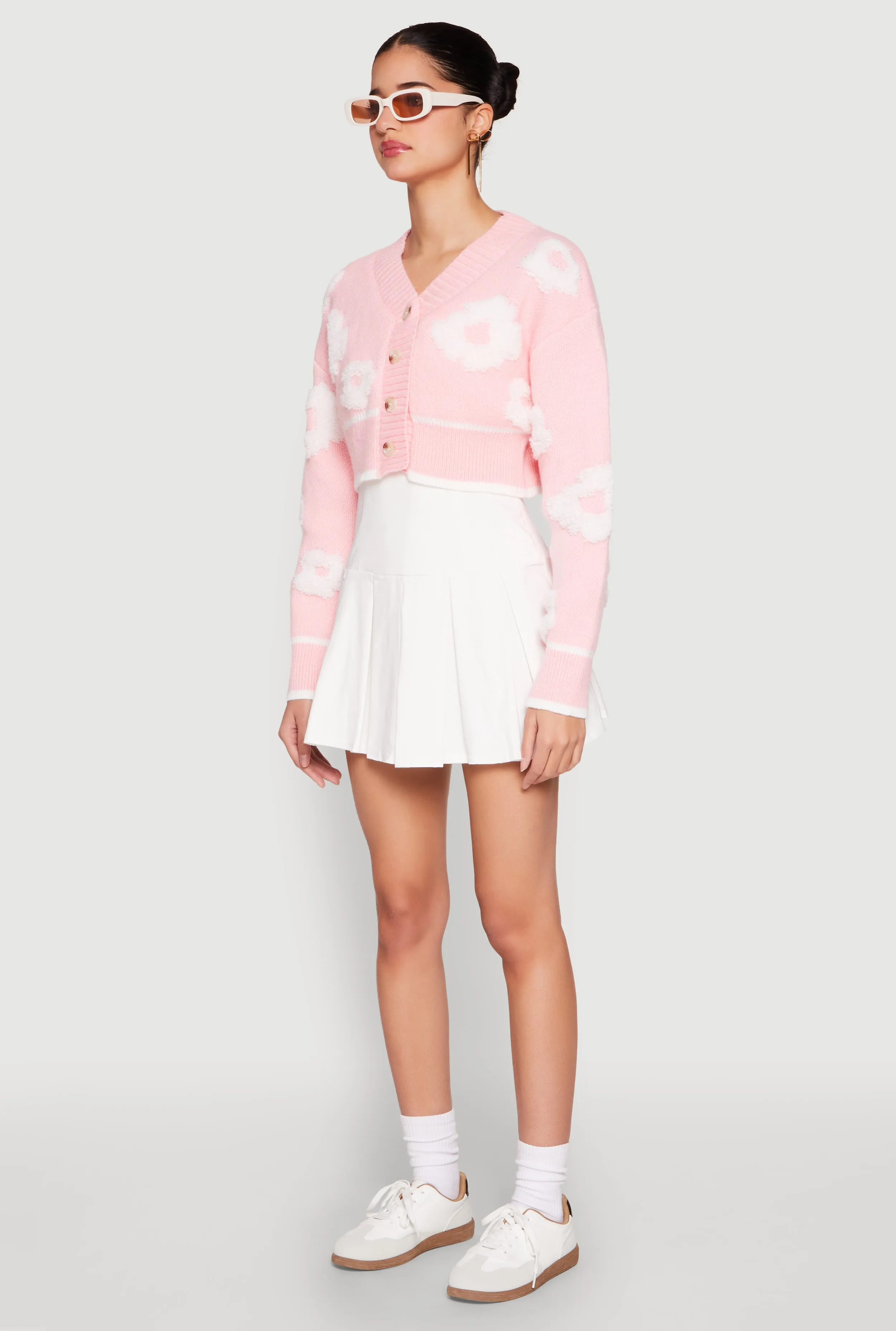 Daisy Chenille Floral Cropped Cardigan sold by Rainbow product image thumbnail 5