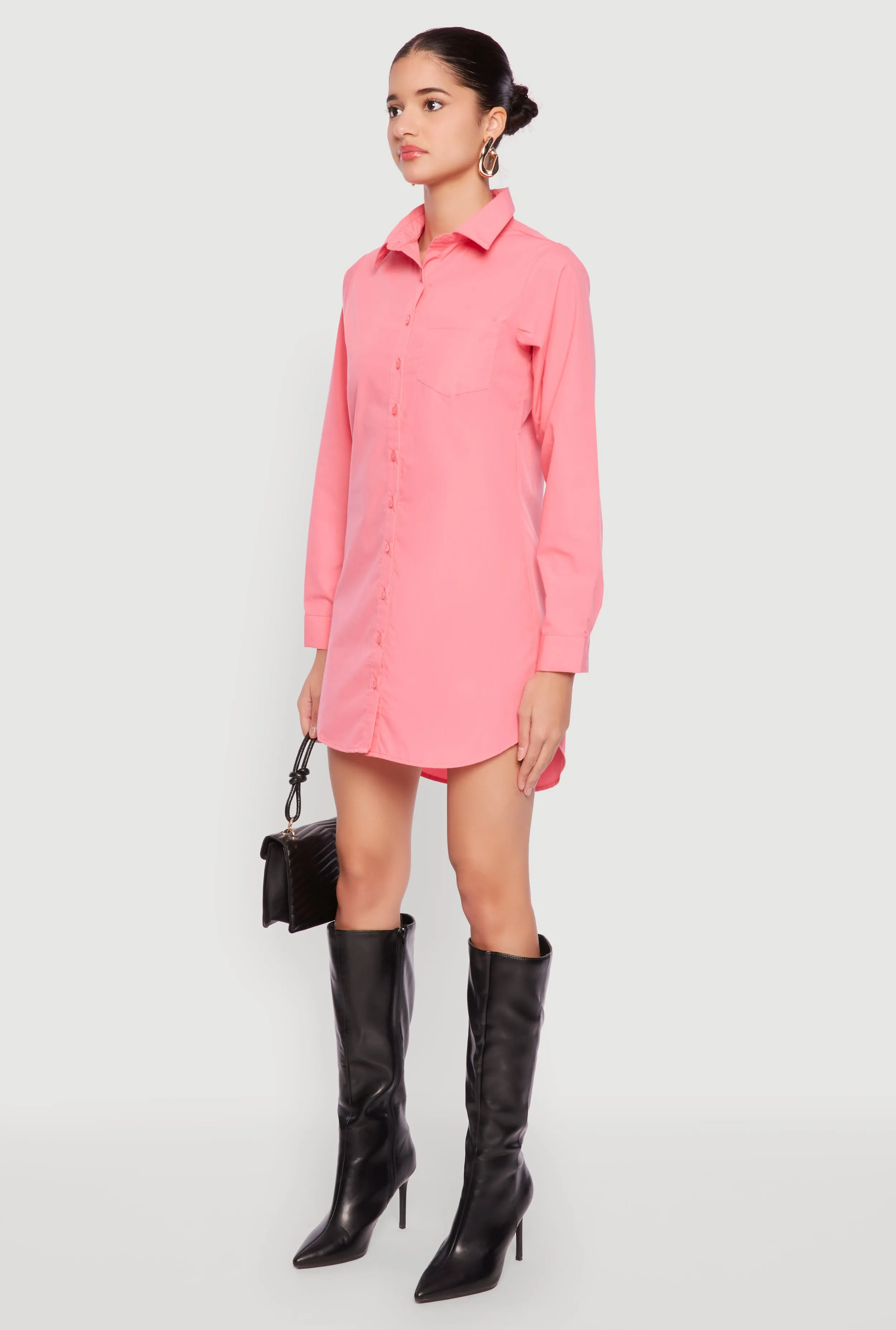 Poplin Button Front Shirt Dress sold by Rainbow product image thumbnail 3