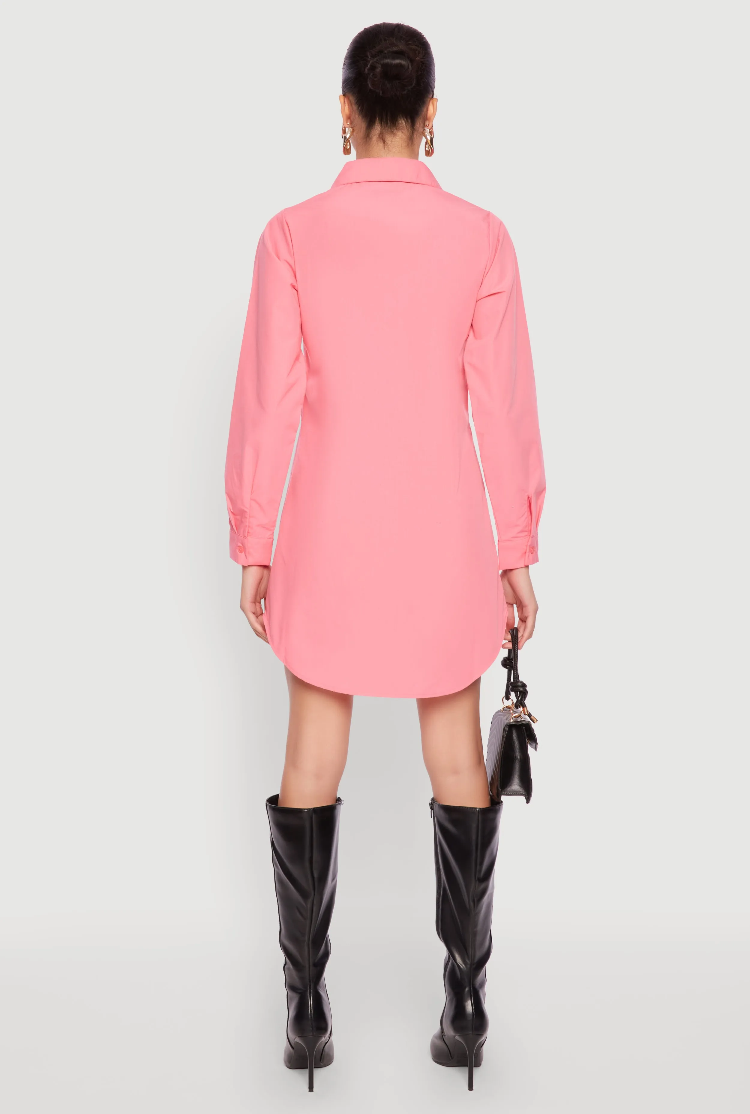 Poplin Button Front Shirt Dress sold by Rainbow product image thumbnail 5