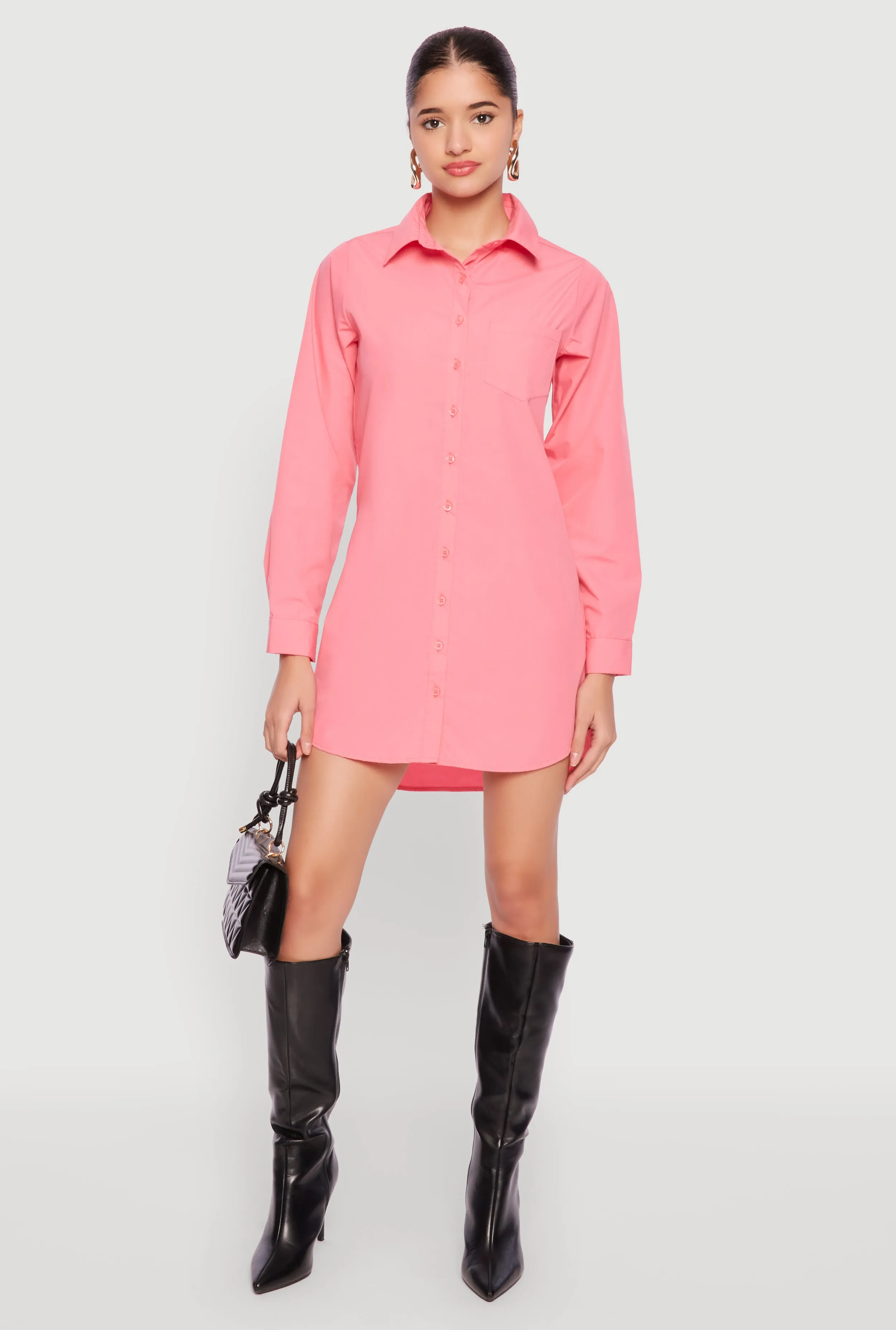 Poplin Button Front Shirt Dress sold by Rainbow product image thumbnail 2