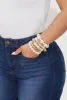 Assorted Faux Pearl Beaded Stretch Charm Bracelets Set of 5 sold by Rainbow