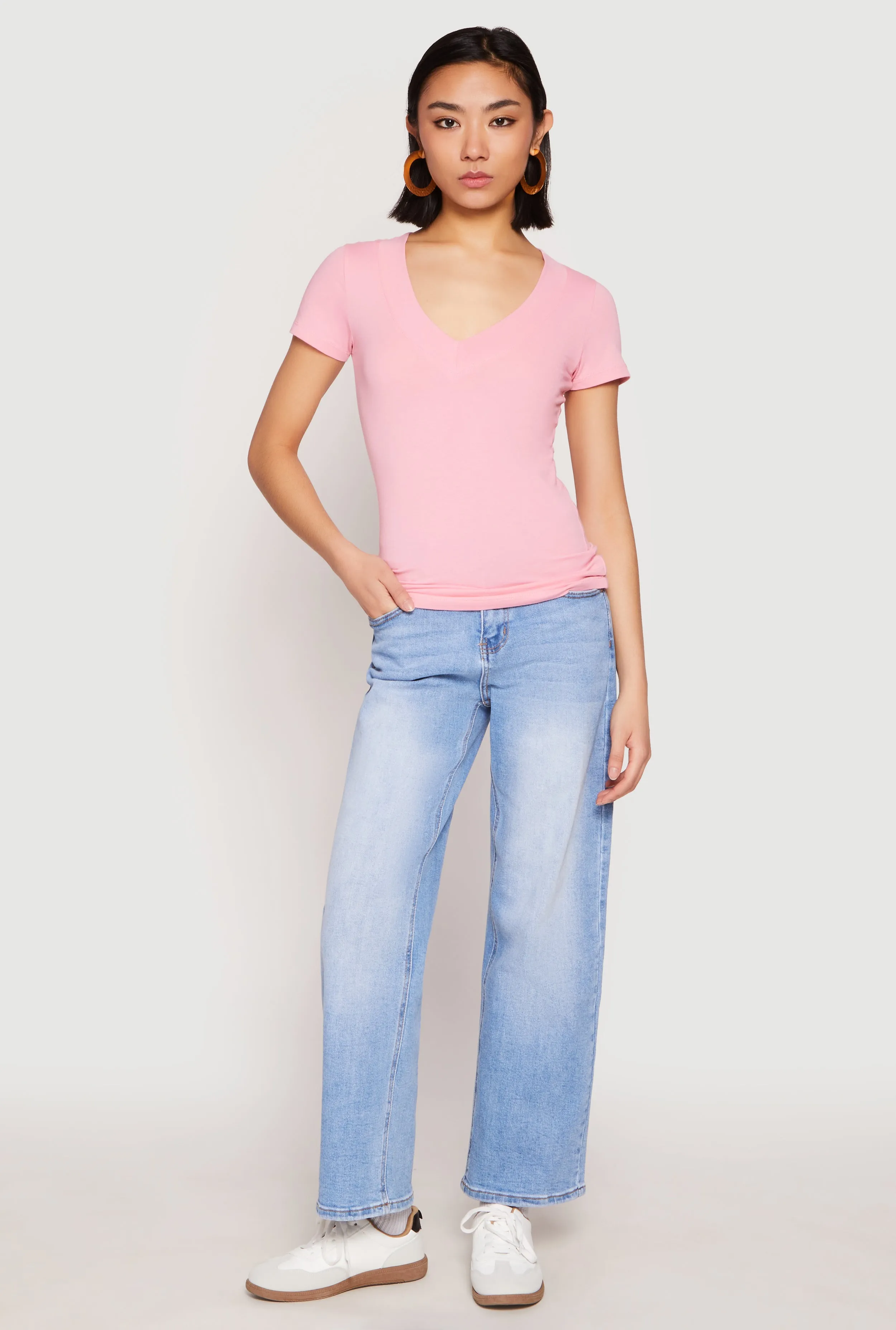 Short Sleeve V Neck T Shirt sold by Rainbow product image thumbnail 3