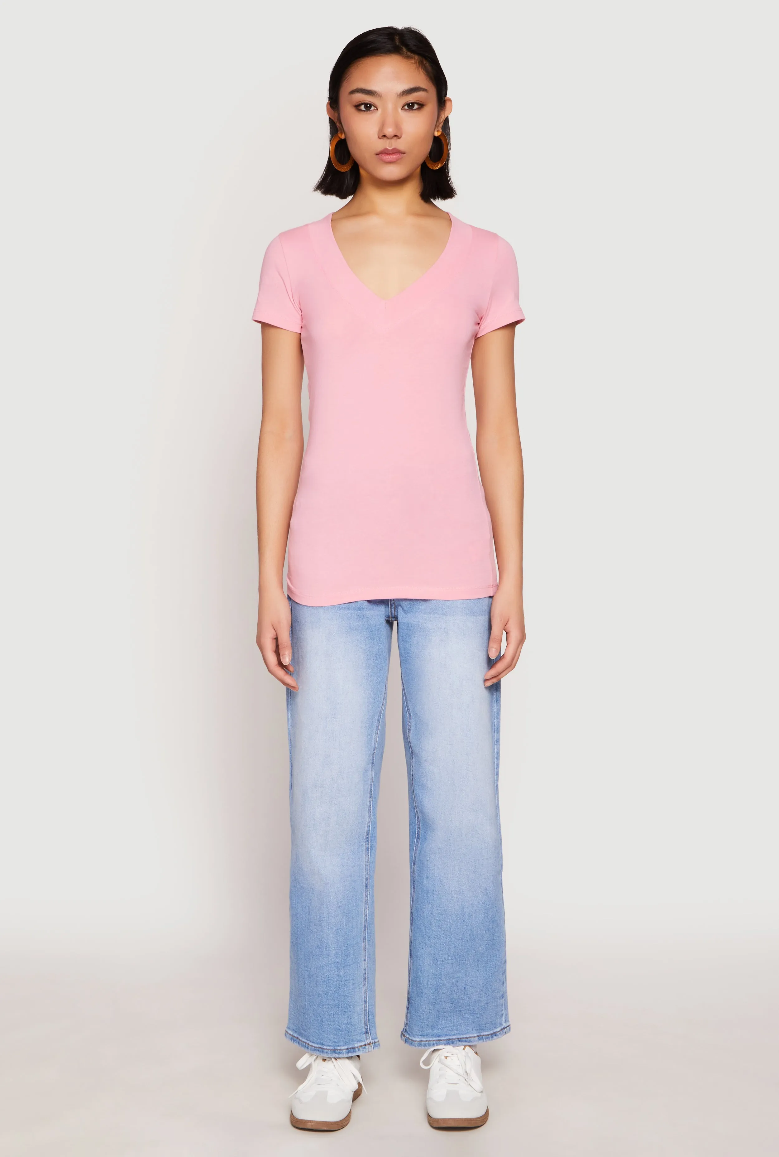 Short Sleeve V Neck T Shirt sold by Rainbow