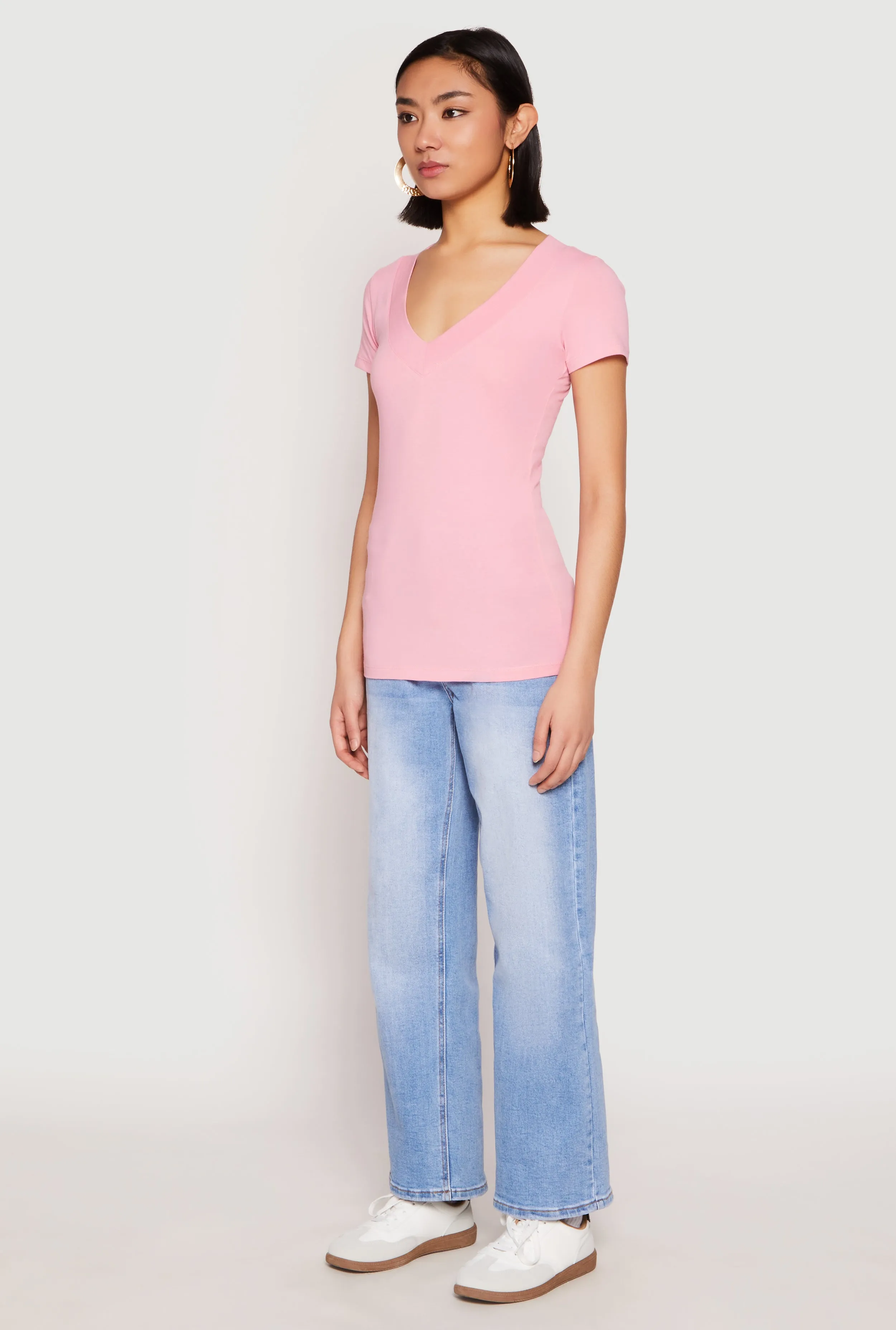 Short Sleeve V Neck T Shirt sold by Rainbow product image thumbnail 5