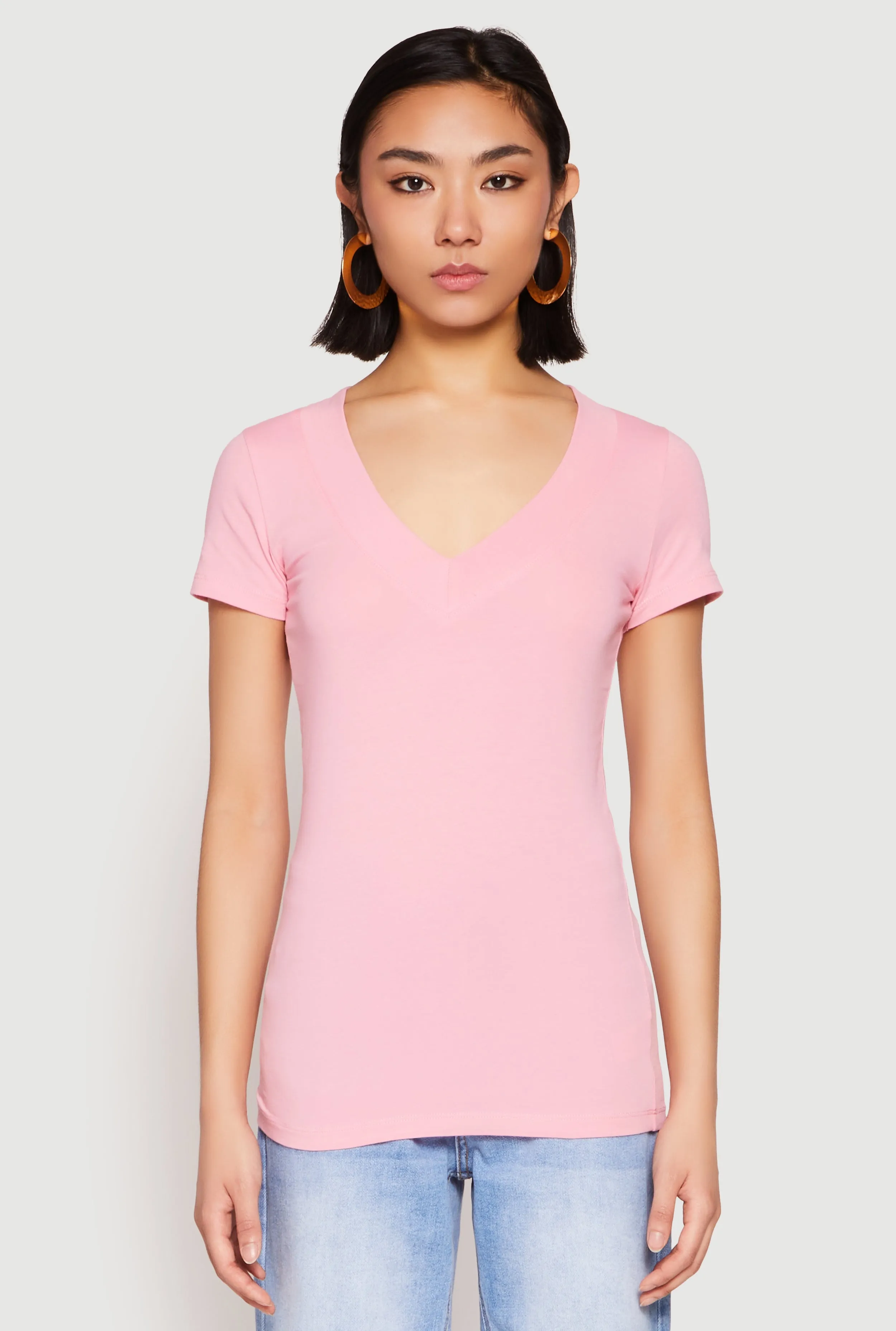 Short Sleeve V Neck T Shirt sold by Rainbow product image thumbnail 2