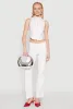 Pinstripe Zip Front Crop Top sold by Rainbow