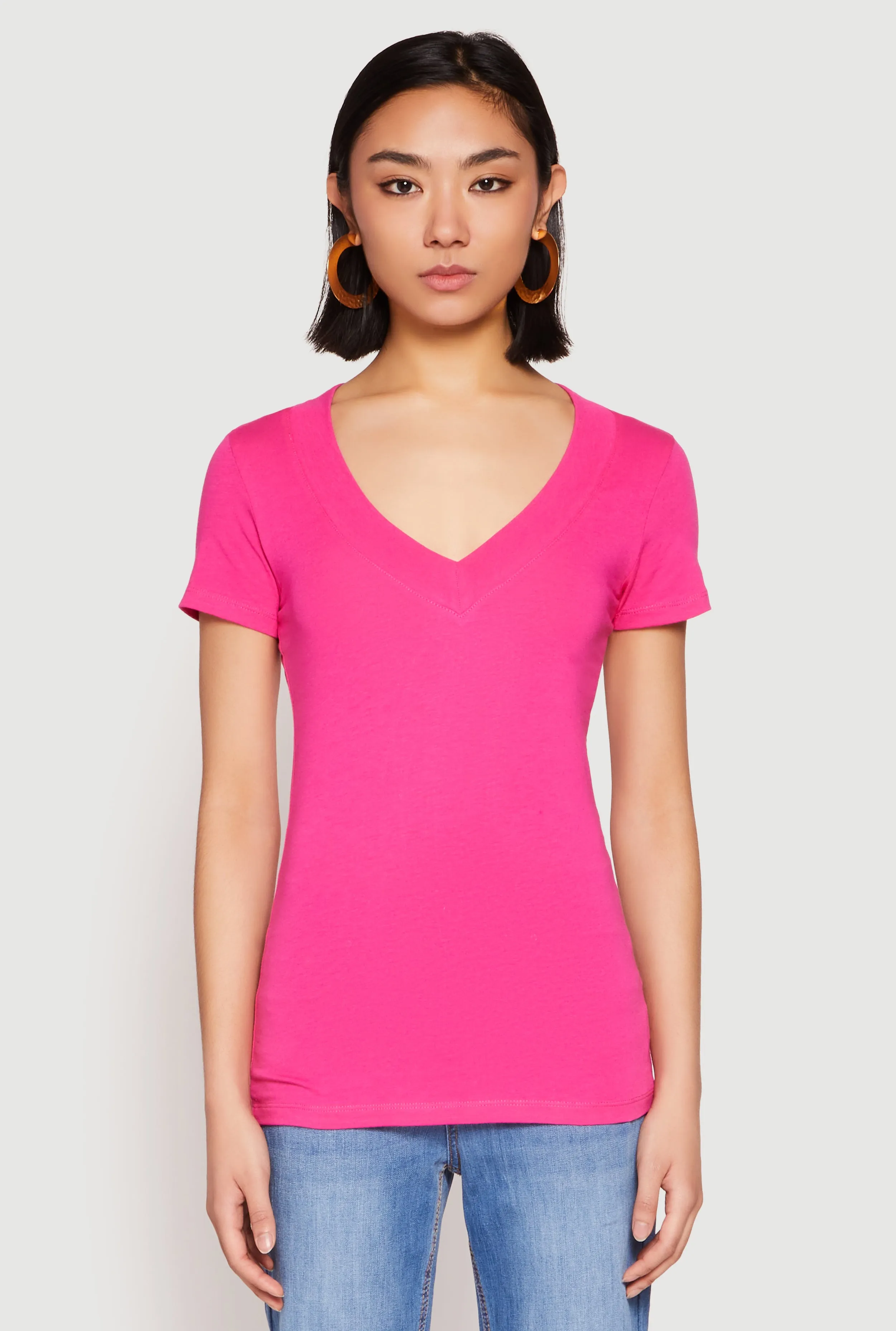Short Sleeve V Neck T Shirt sold by Rainbow product image thumbnail 2