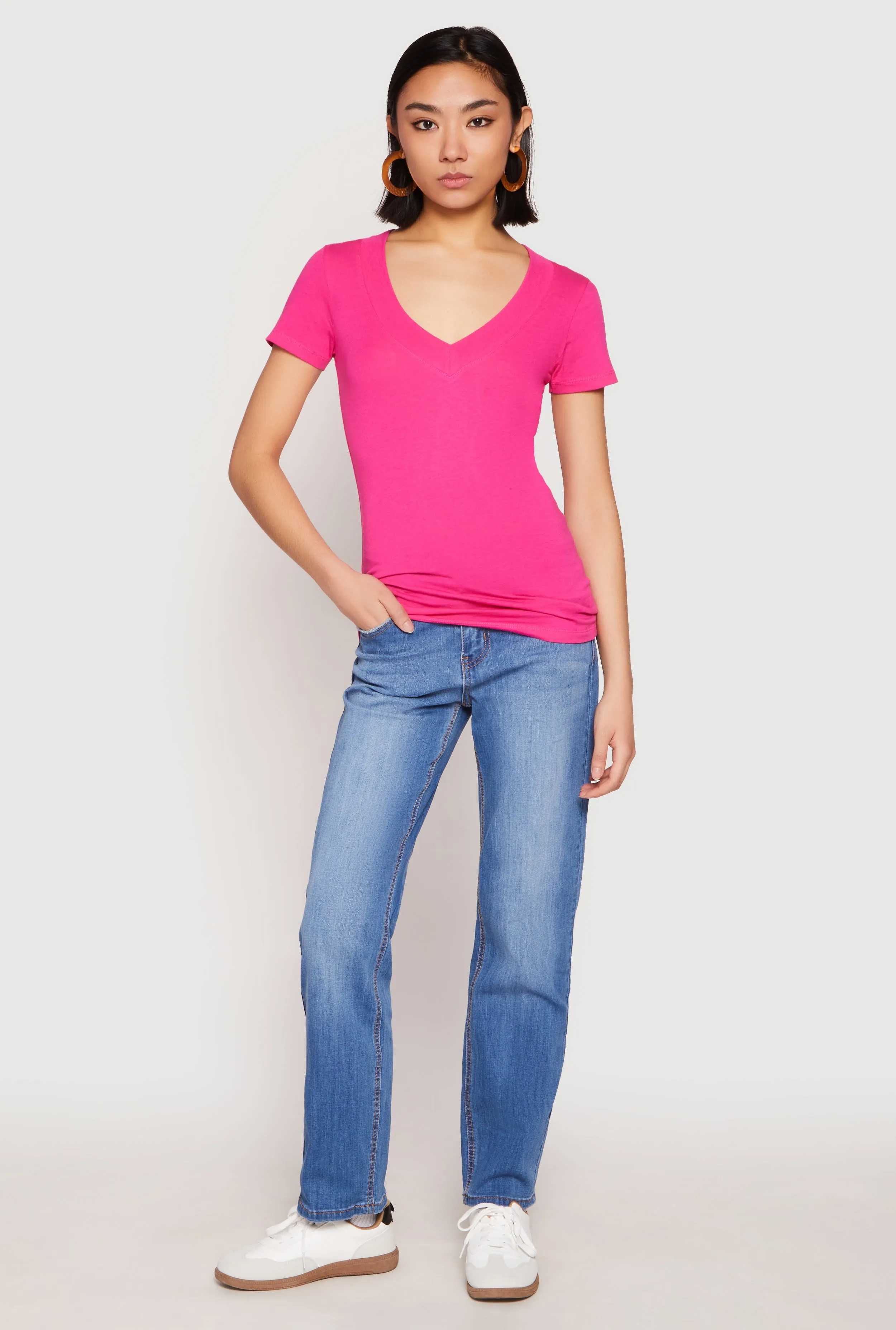 Short Sleeve V Neck T Shirt sold by Rainbow product image thumbnail 3