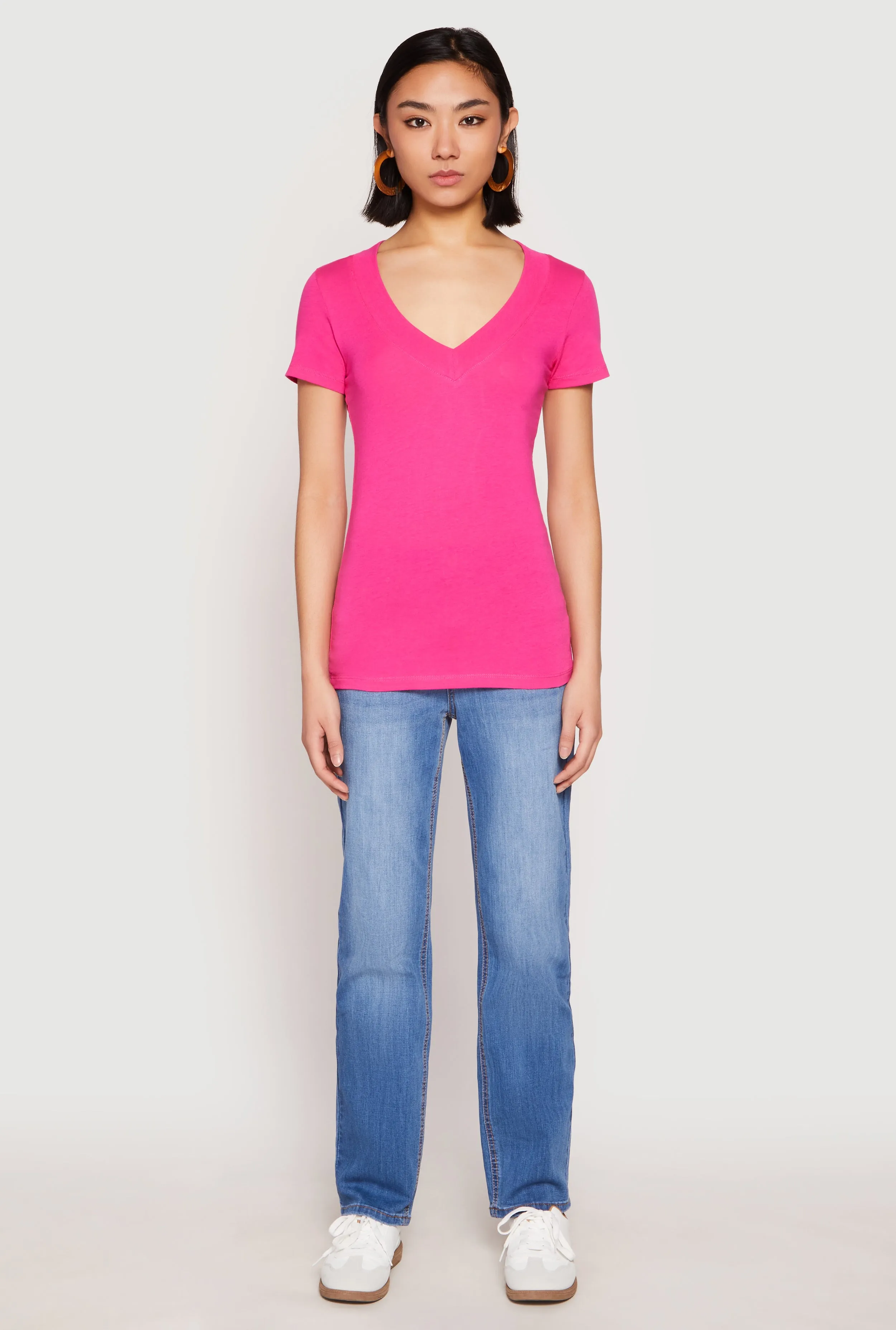 Short Sleeve V Neck T Shirt sold by Rainbow