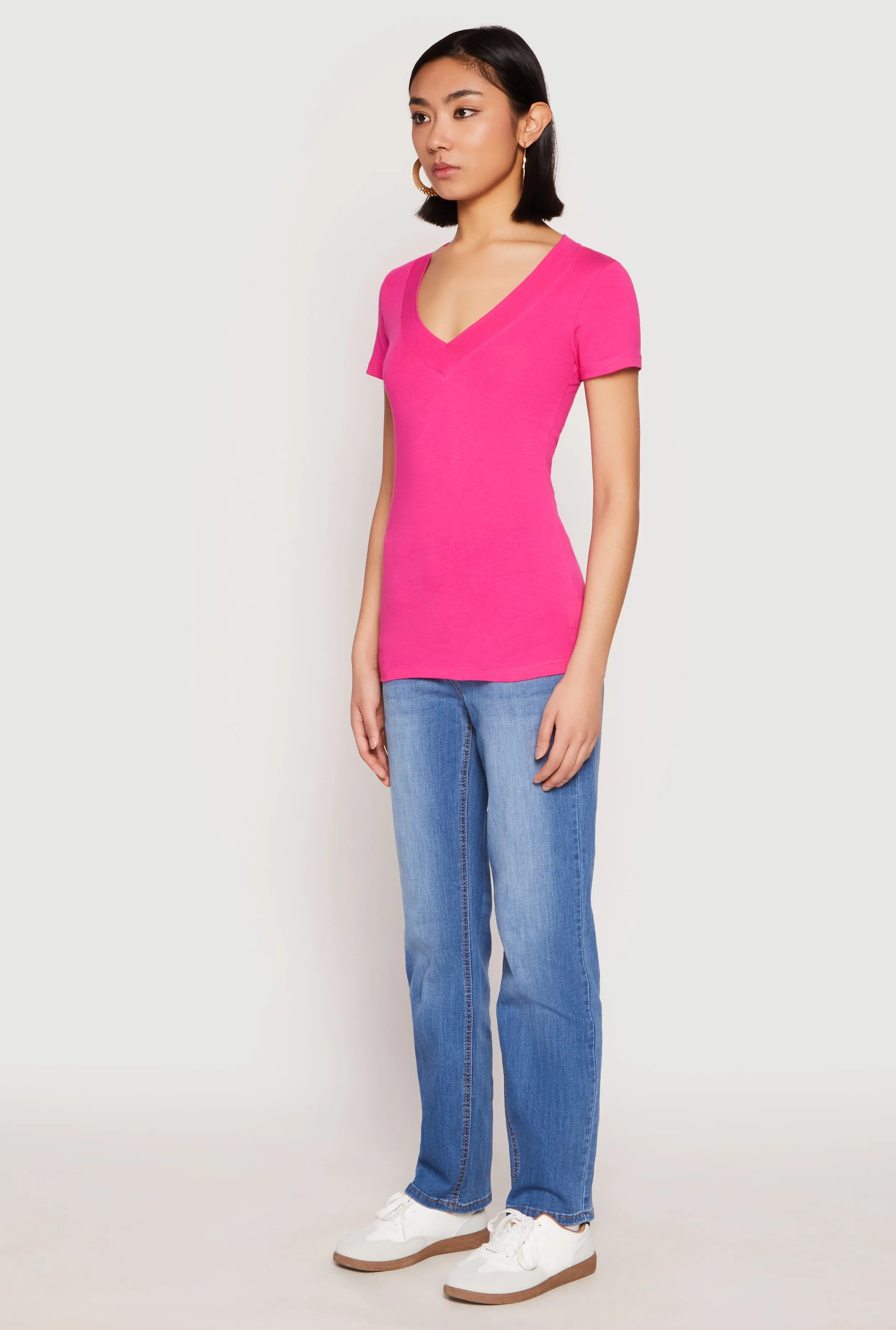 Short Sleeve V Neck T Shirt sold by Rainbow product image thumbnail 5