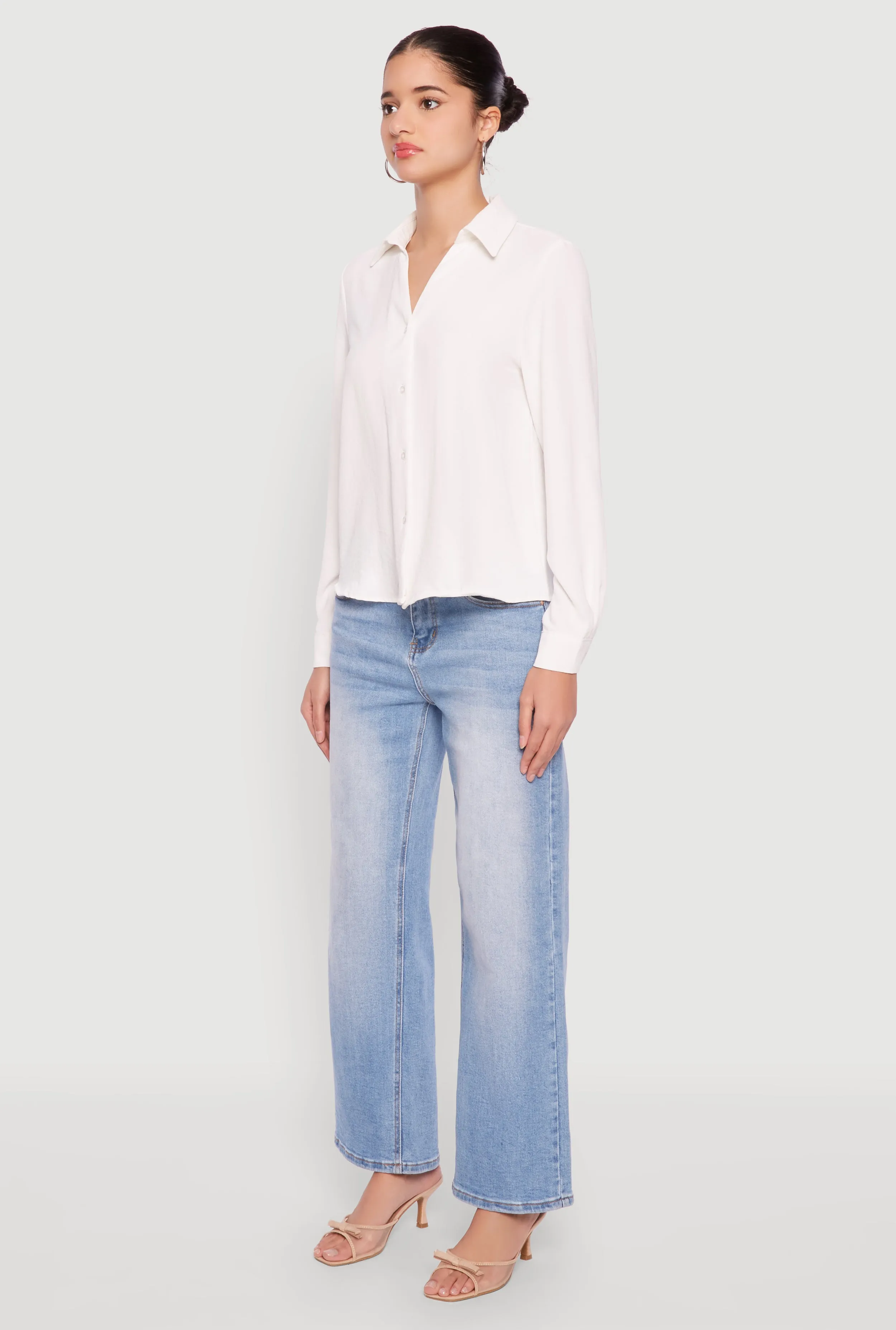 Crepe Knit Button Front Shirt sold by Rainbow product image thumbnail 5