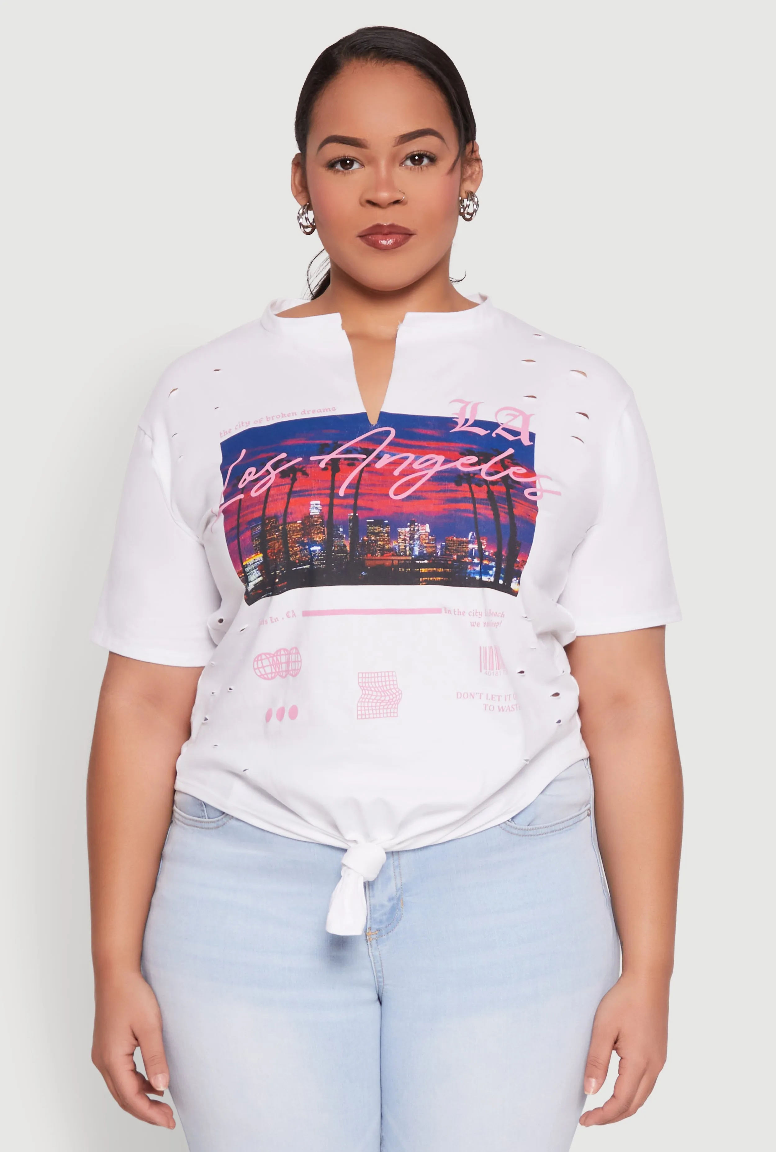 Plus Size Los Angeles Slashed Graphic Tee sold by Rainbow product image thumbnail 2