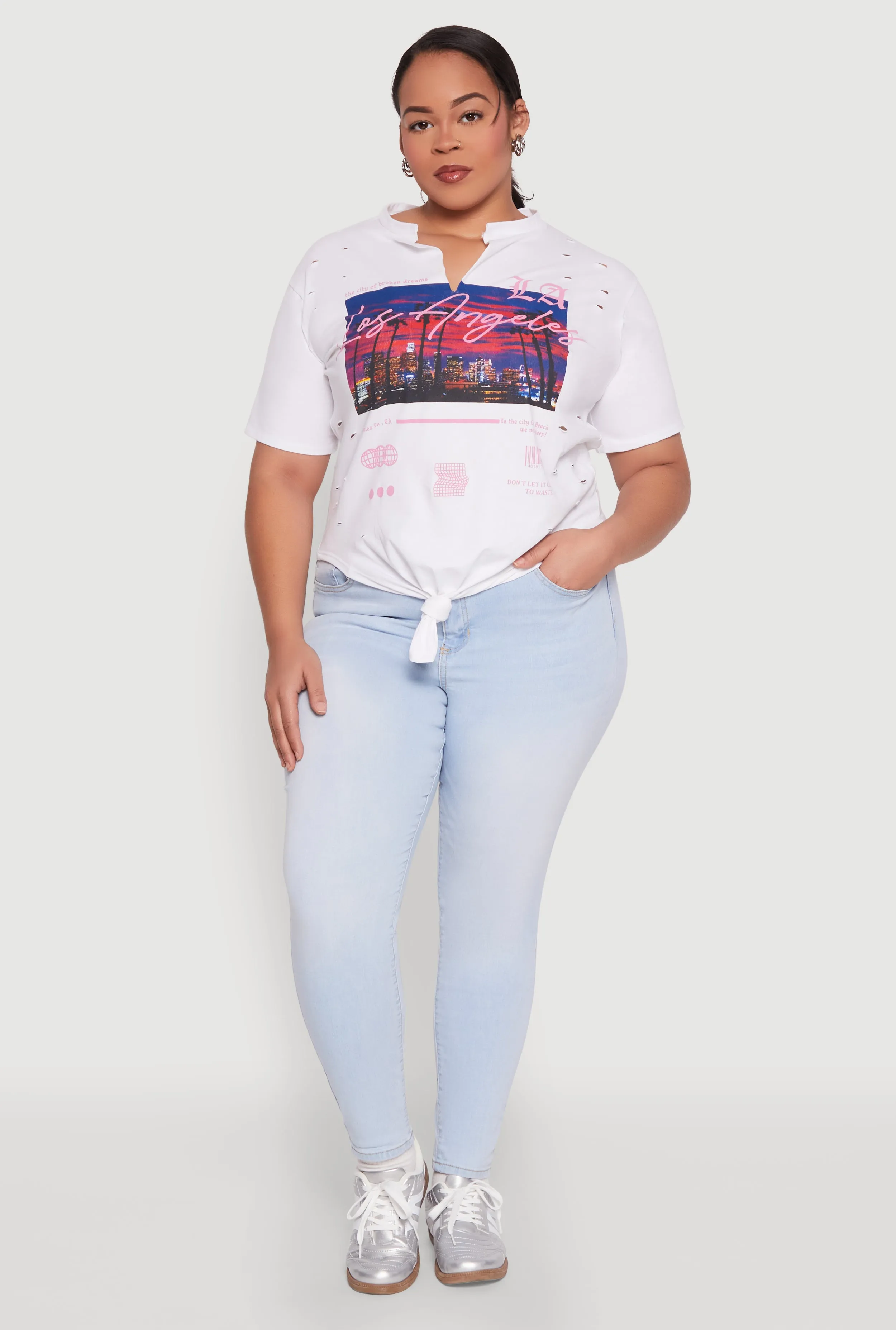 Plus Size Los Angeles Slashed Graphic Tee sold by Rainbow product image thumbnail 3