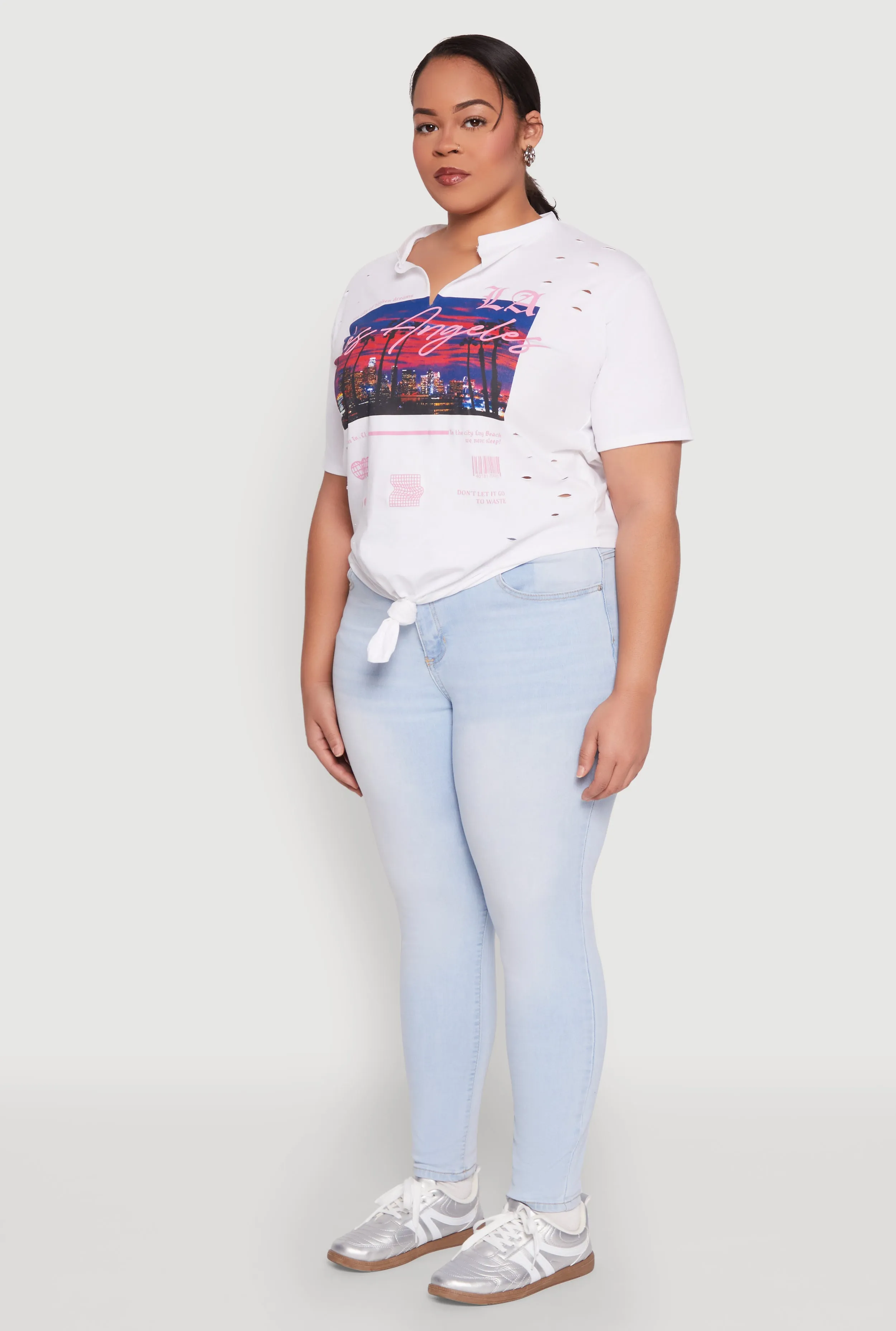 Plus Size Los Angeles Slashed Graphic Tee sold by Rainbow product image thumbnail 5