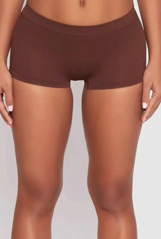 Seamless Rib Knit Boyshort Panty sold by Rainbow