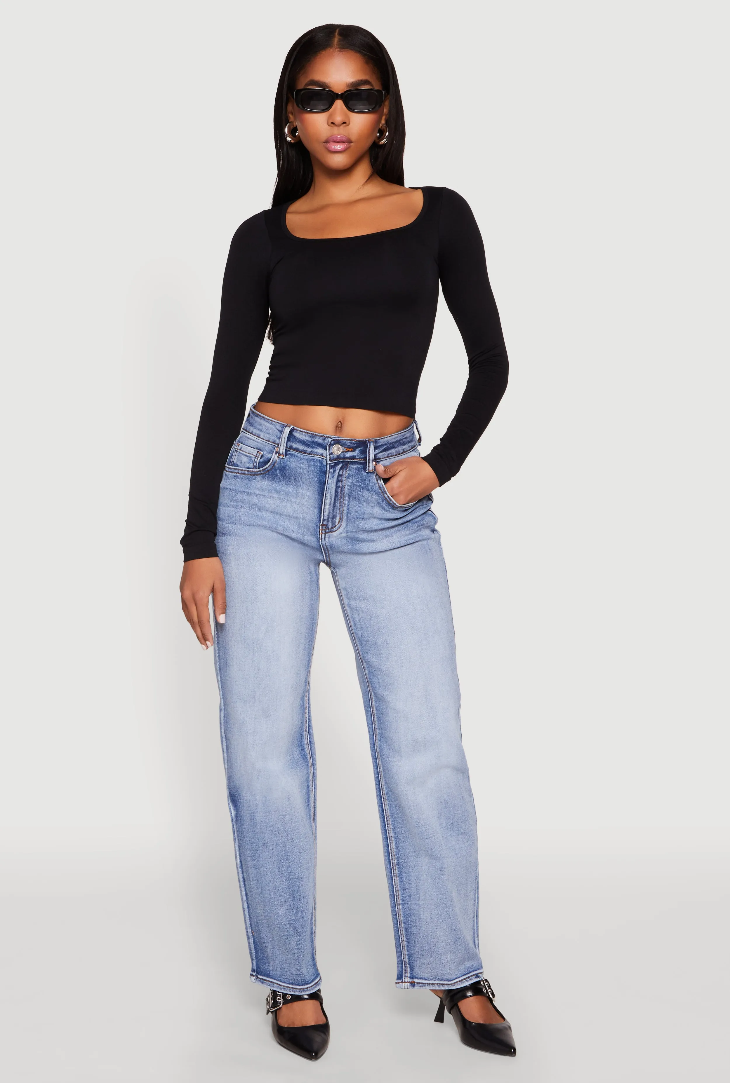 WAX Straight Whiskered Jeans sold by Rainbow