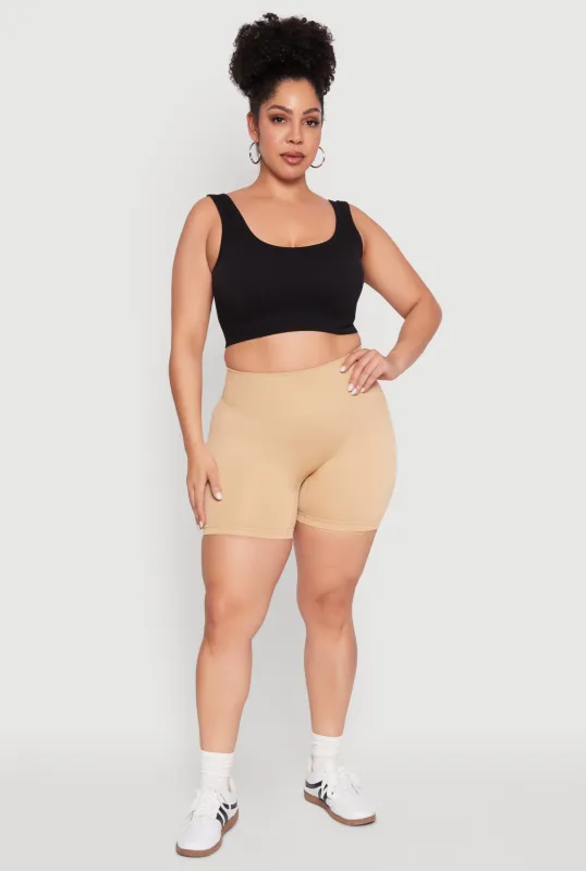 Plus Size Seamless Biker Shorts sold by Rainbow