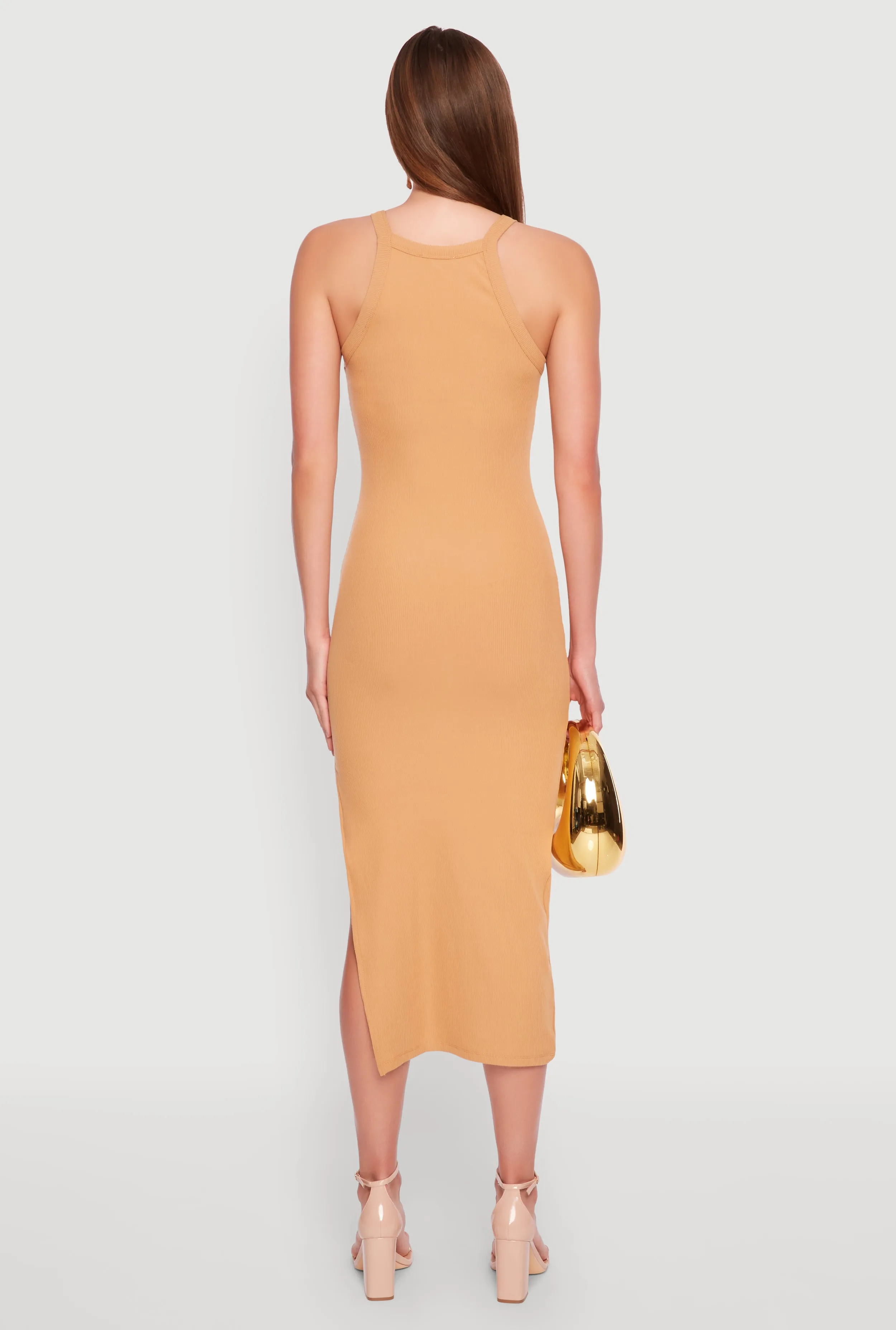 Iris Ribbed Knit Side Slit Dress sold by Rainbow product image thumbnail 5