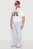 Plus Size Slashed London Graphic Knot Front Tee sold by Rainbow
