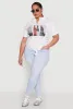 Plus Size Slashed London Graphic Knot Front Tee sold by Rainbow