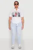 Plus Size Slashed London Graphic Knot Front Tee sold by Rainbow