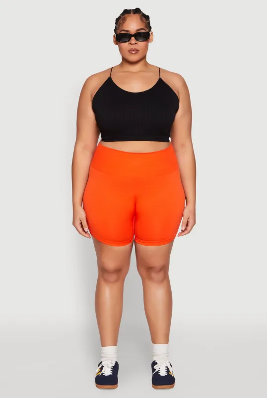 Plus Size Seamless Biker Shorts sold by Rainbow