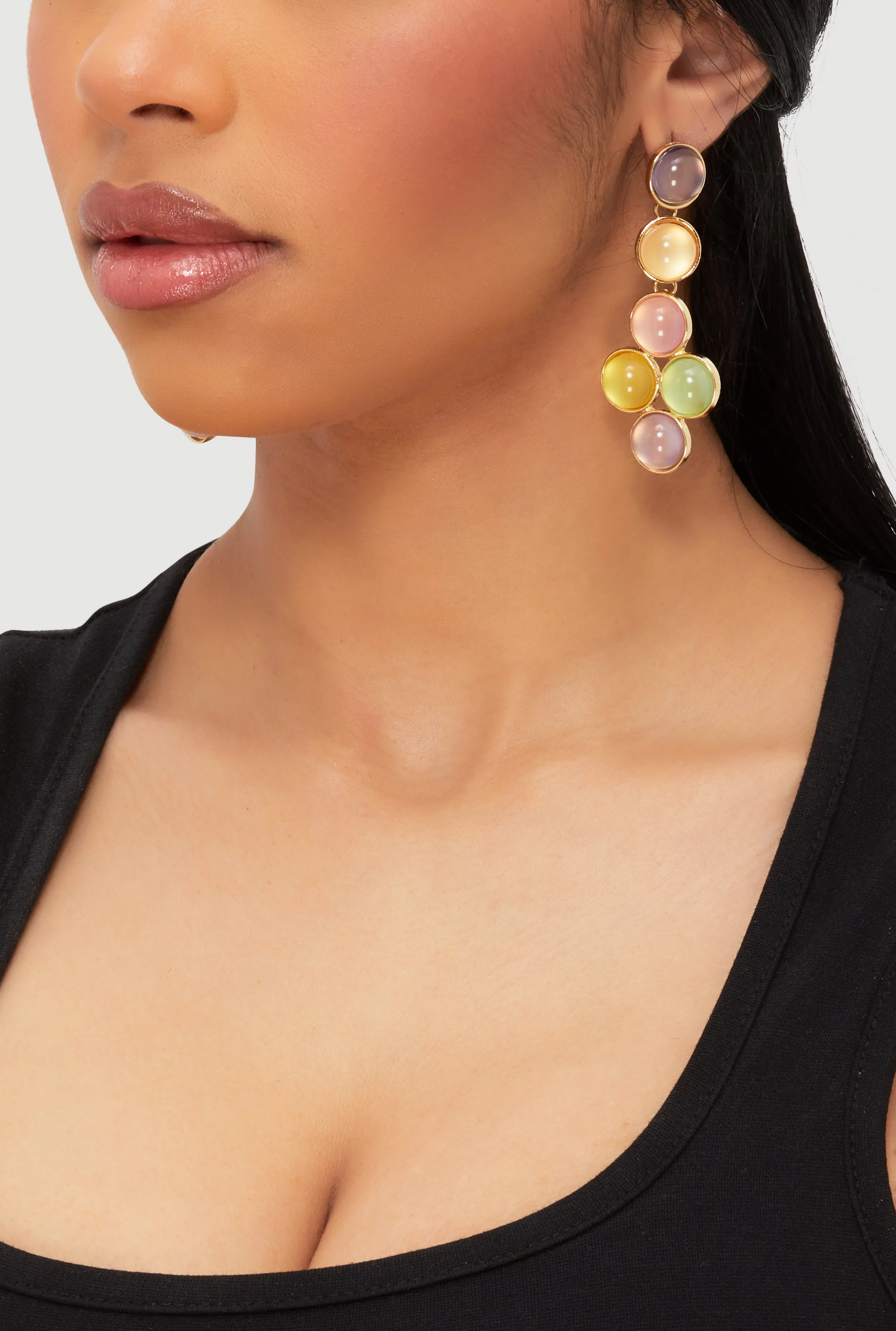 Resin Stone Drop Earrings sold by Rainbow product image thumbnail 2