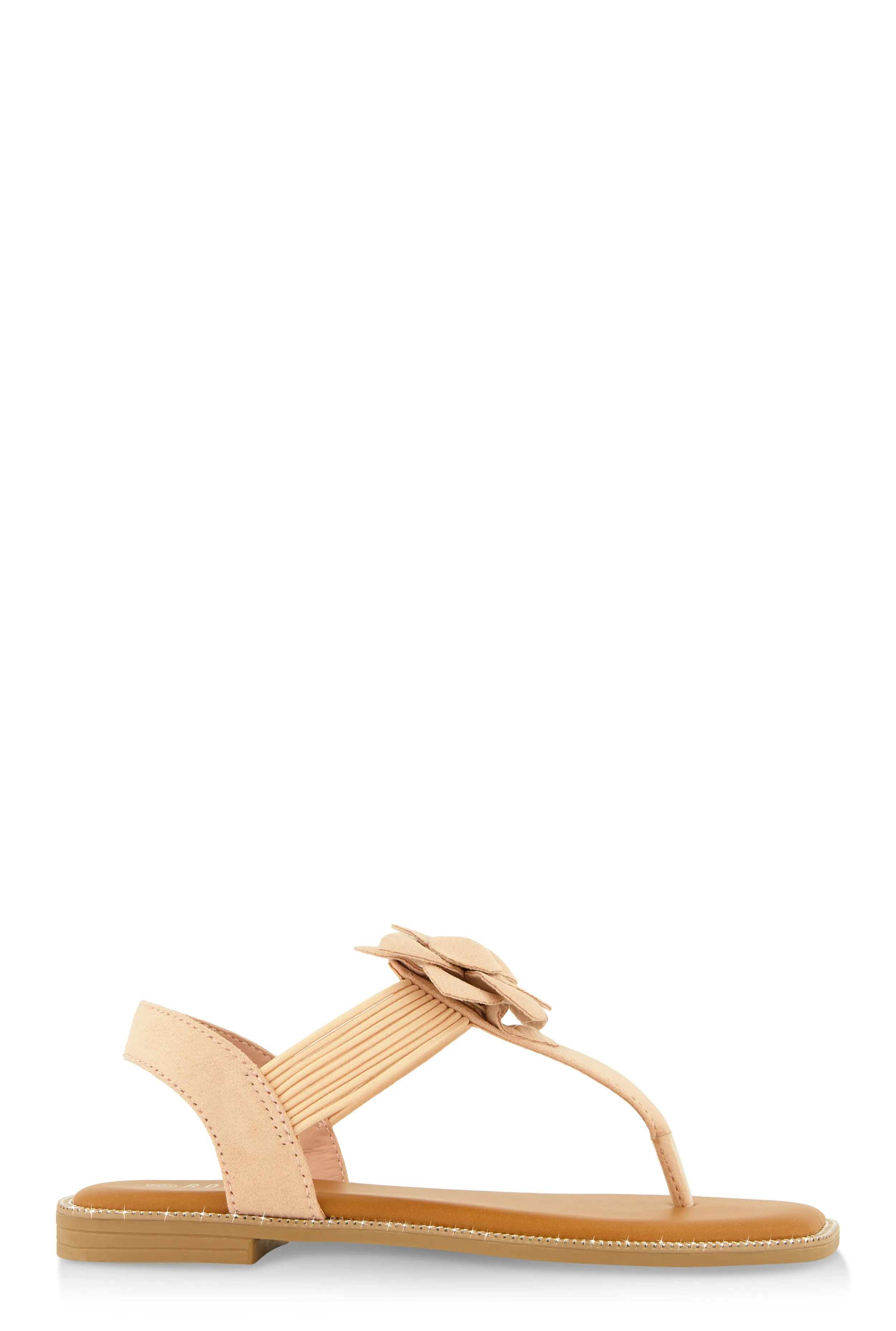 Faux Suede Flower Corded Thong Sandals sold by Rainbow product image thumbnail 2