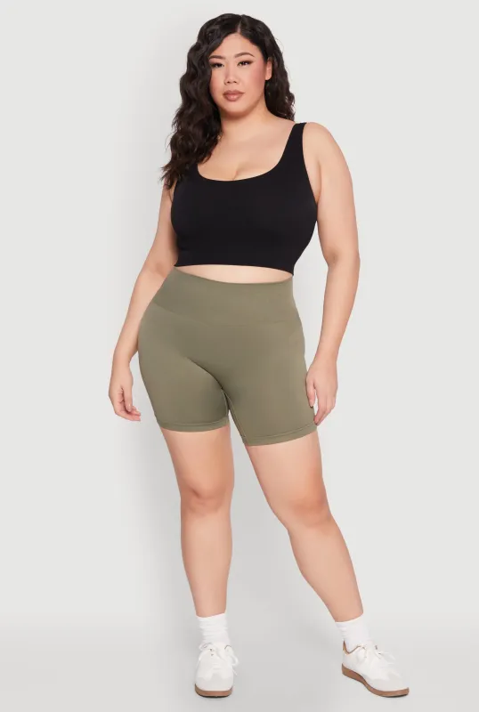 Plus Size Seamless Biker Shorts sold by Rainbow