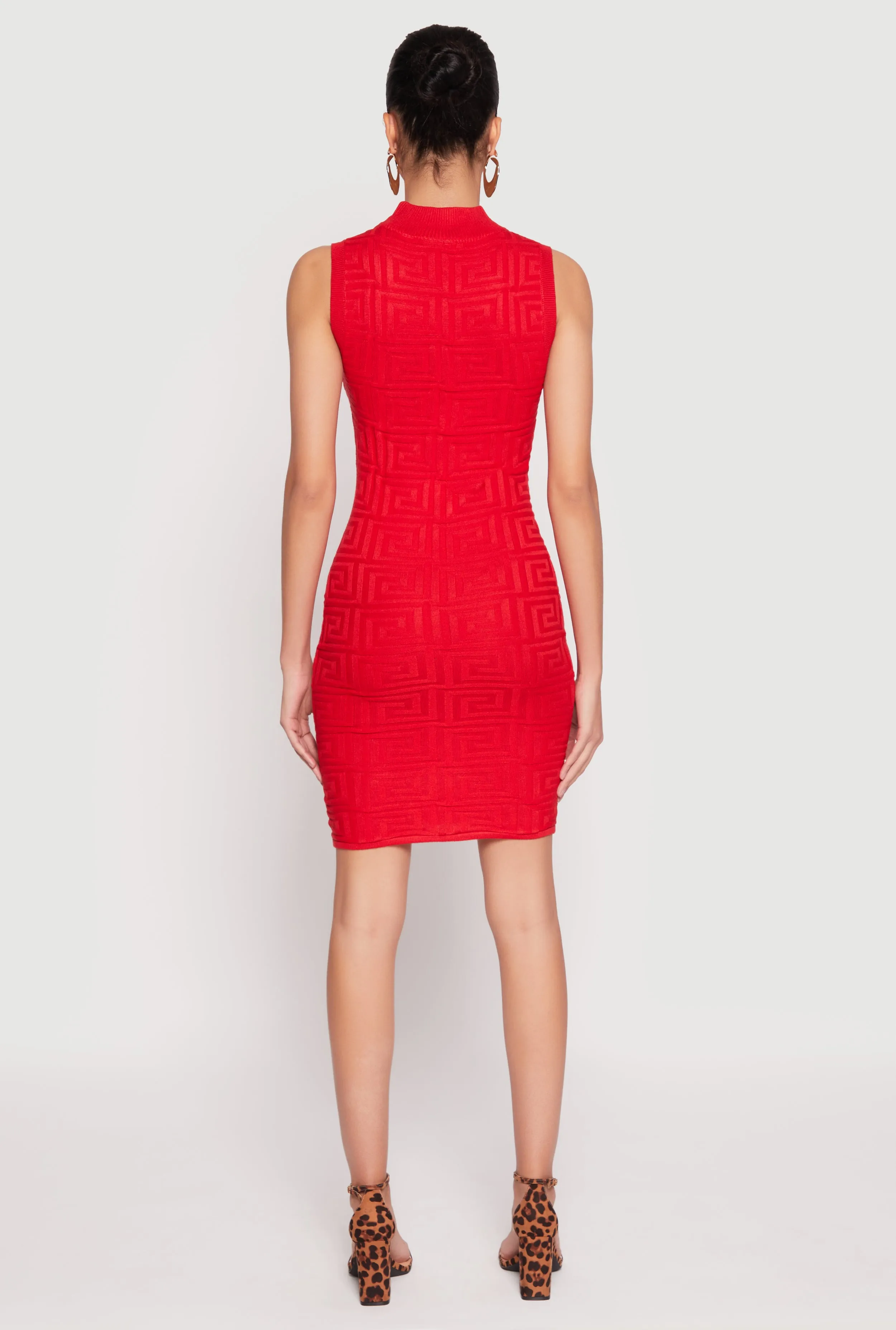 Greek Key Mock Neck Sleeveless Dress sold by Rainbow product image thumbnail 5