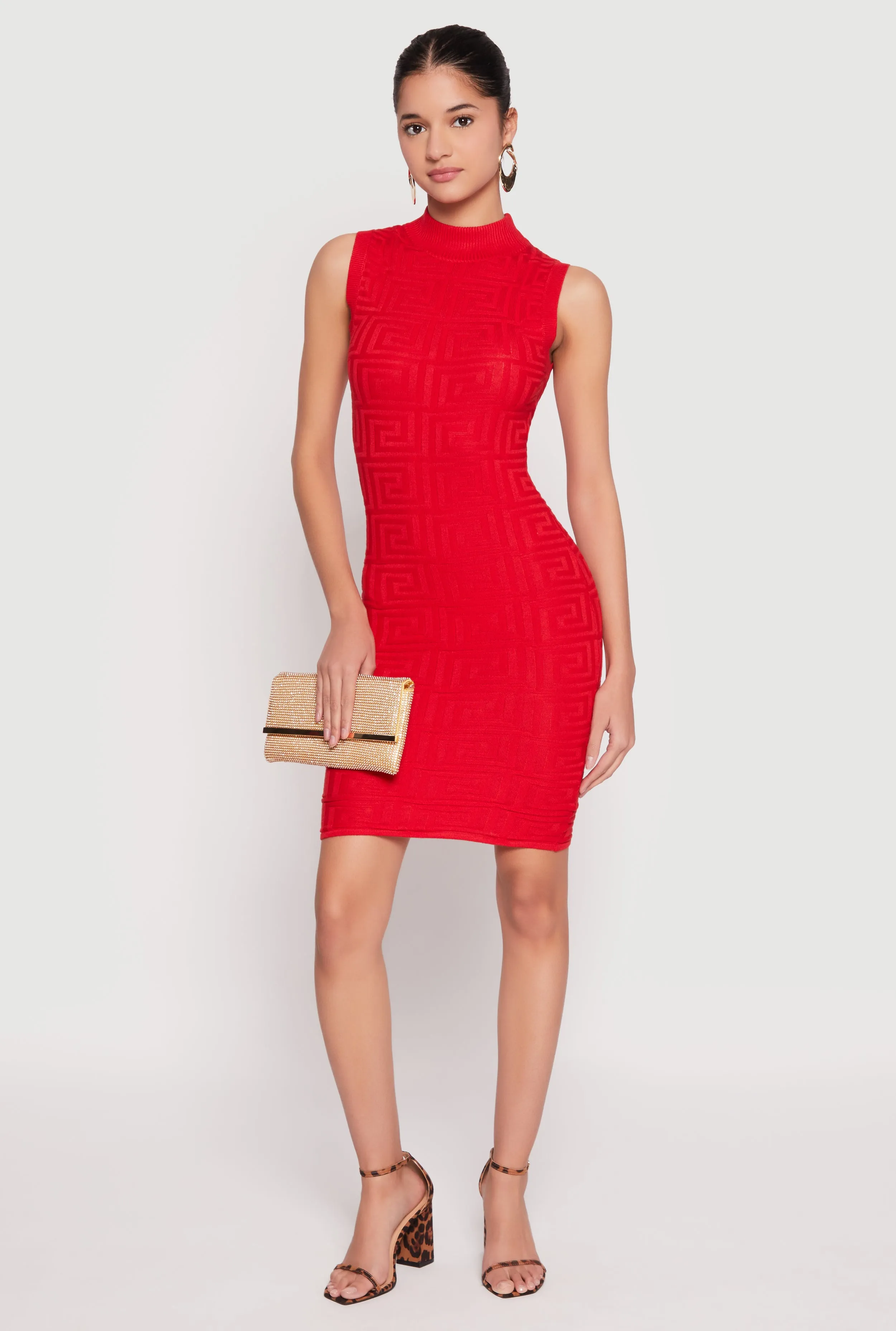 Greek Key Mock Neck Sleeveless Dress sold by Rainbow product image thumbnail 2