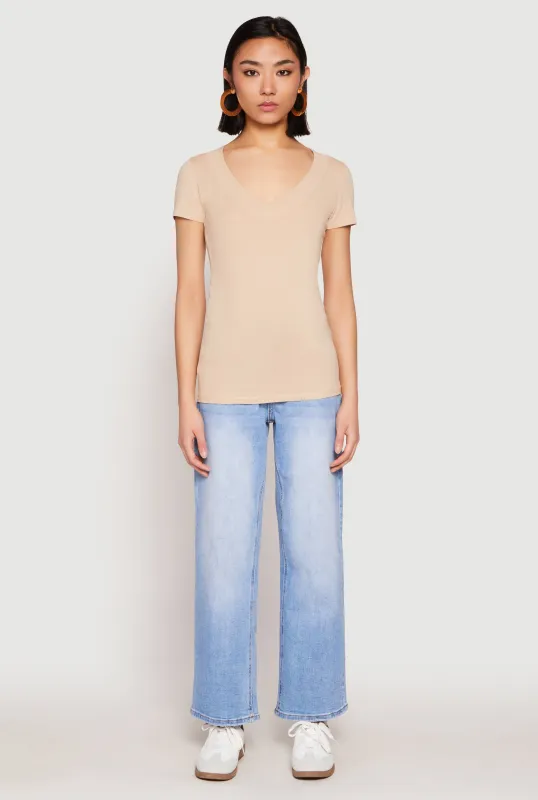 Short Sleeve V Neck T Shirt sold by Rainbow